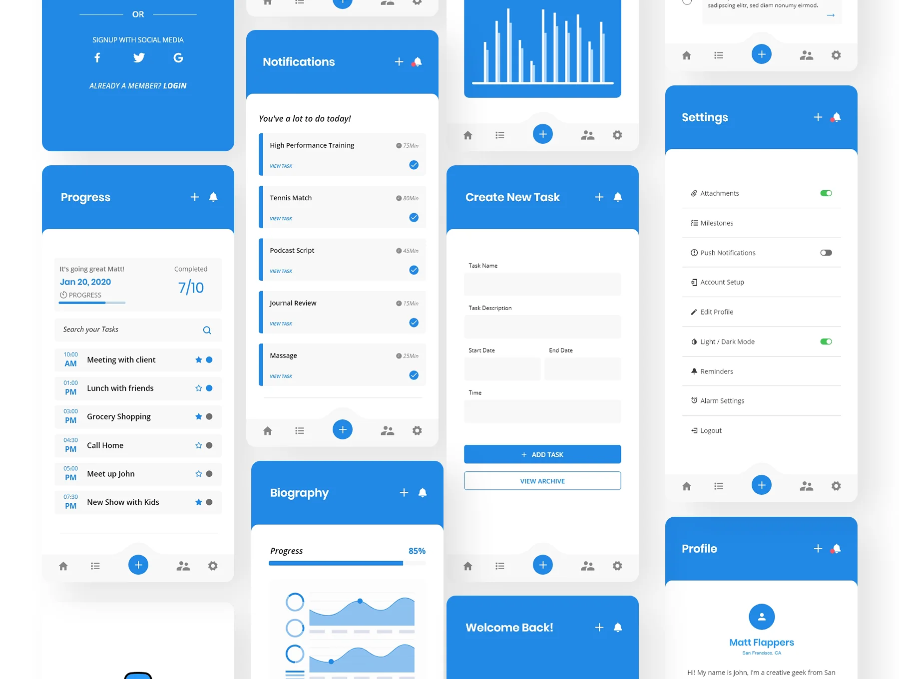 DOI Productivity Mobile Application - UI Kit 4