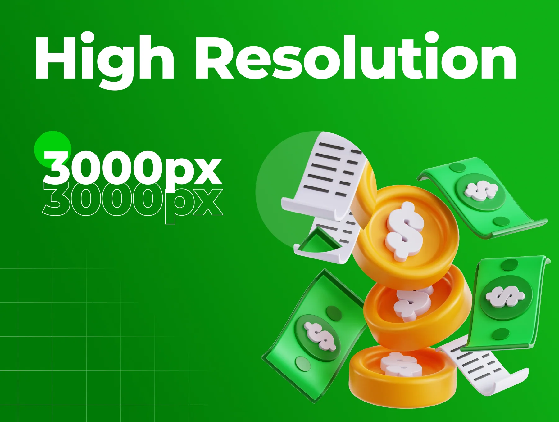 Dollar Money 3D Icon Set 2