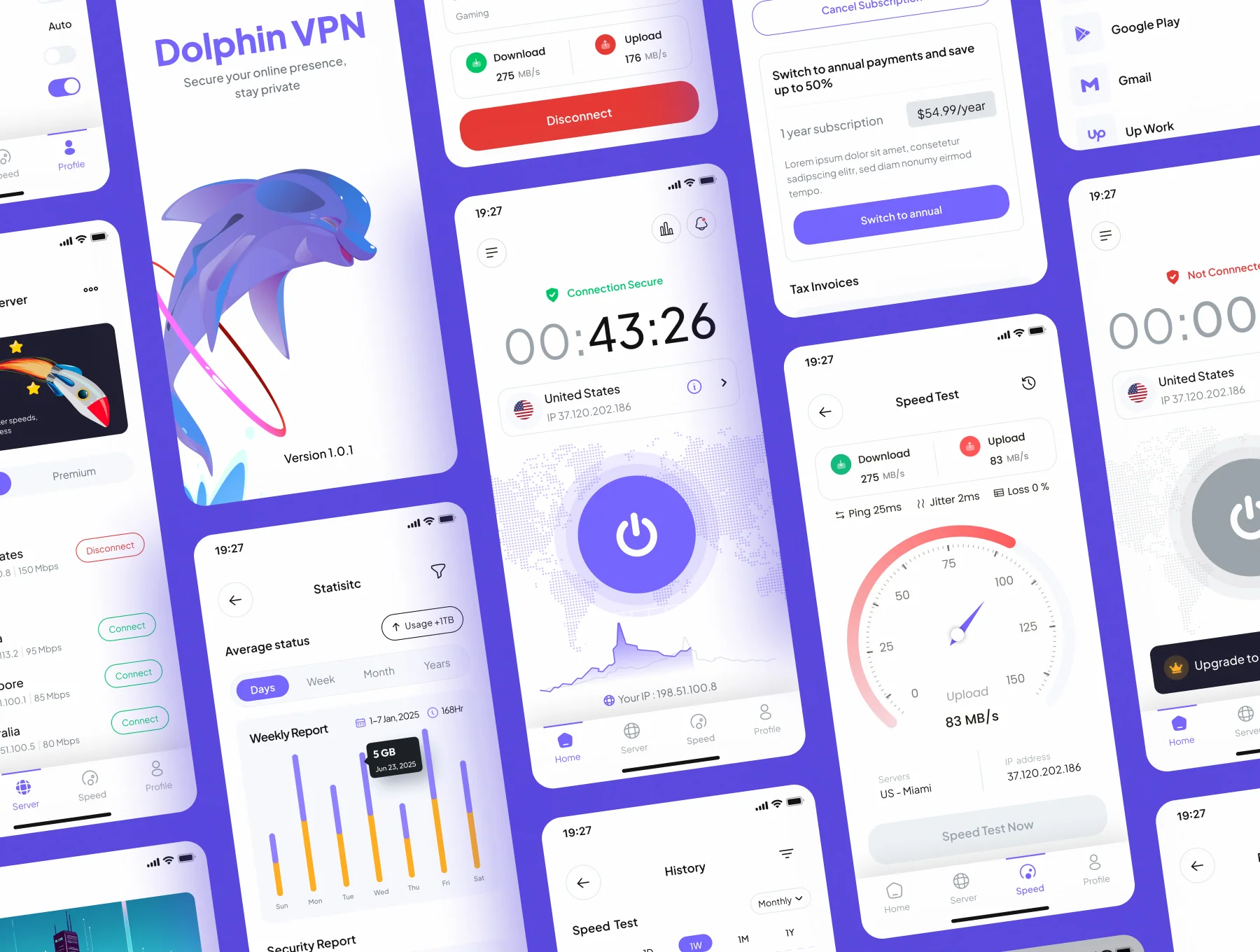 Dolphin VPN  - VPN Mobile Mobile App UI Kits 5