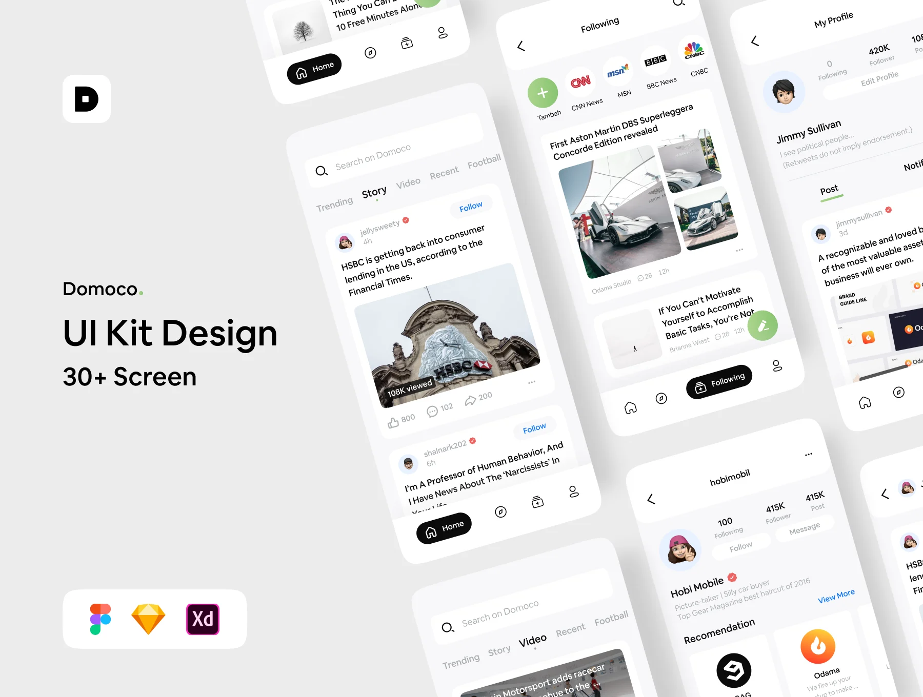 Domoco News Letter Mobile App UI KIT