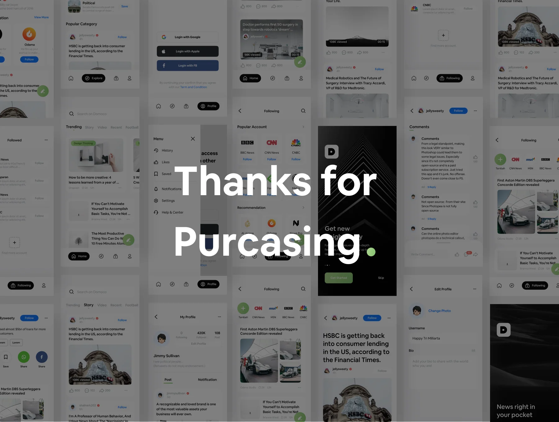 Domoco News Letter Mobile App UI KIT 6