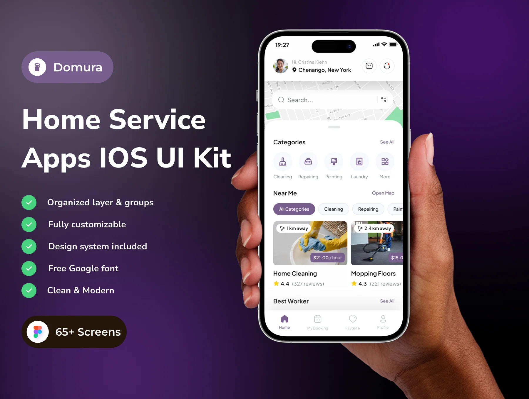 Domura - Home Service App IOS UI Kits