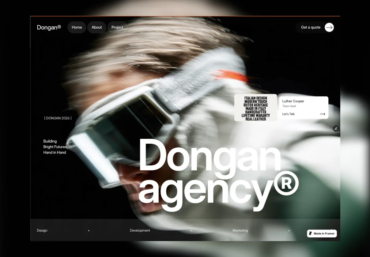 Dongan – Studio Agency Framer Template