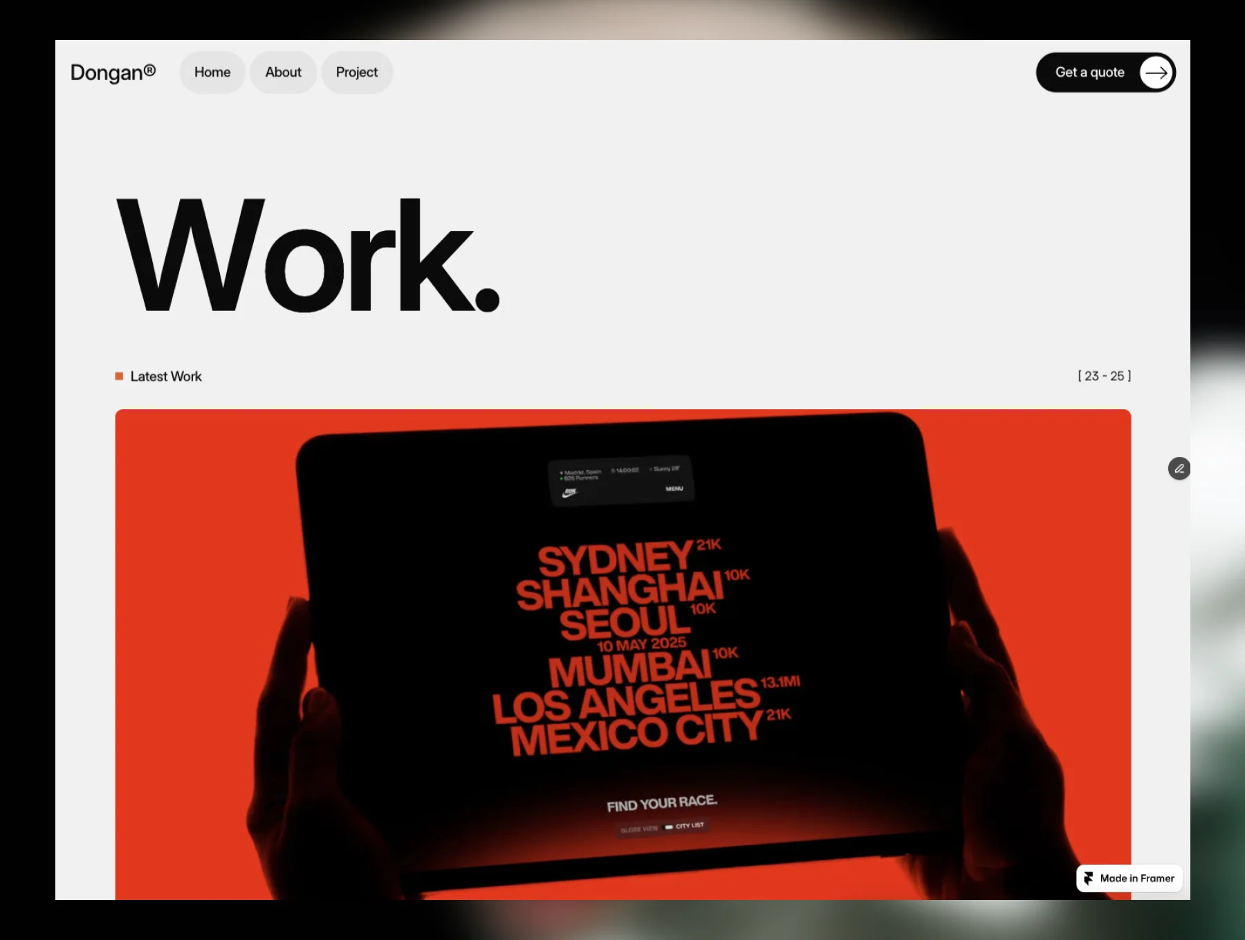 Dongan – Studio Agency Framer Template 4