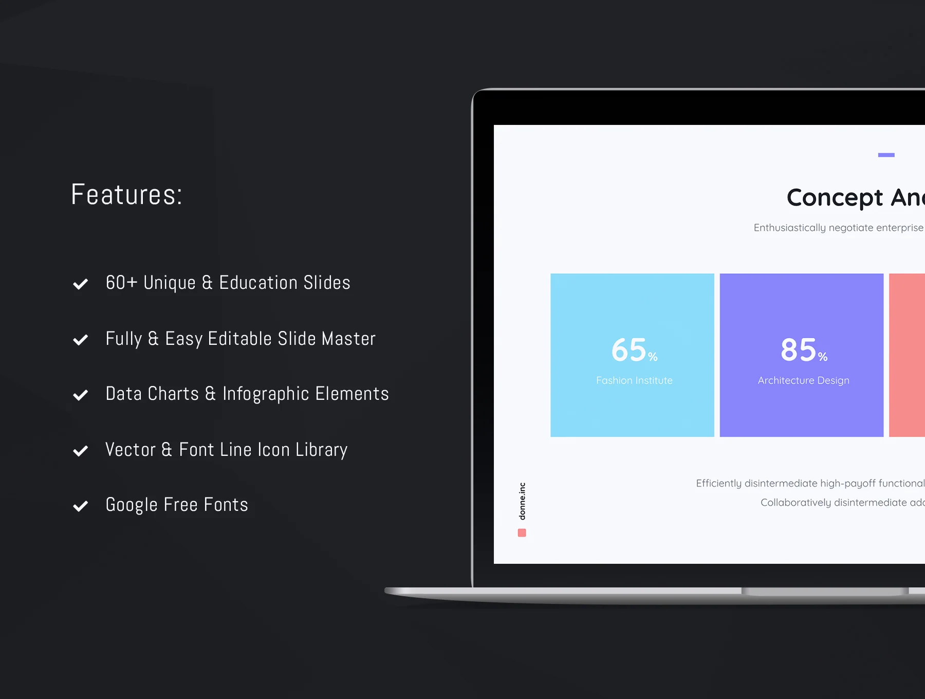 Donne - Colored & Minimal Presentation Template 2