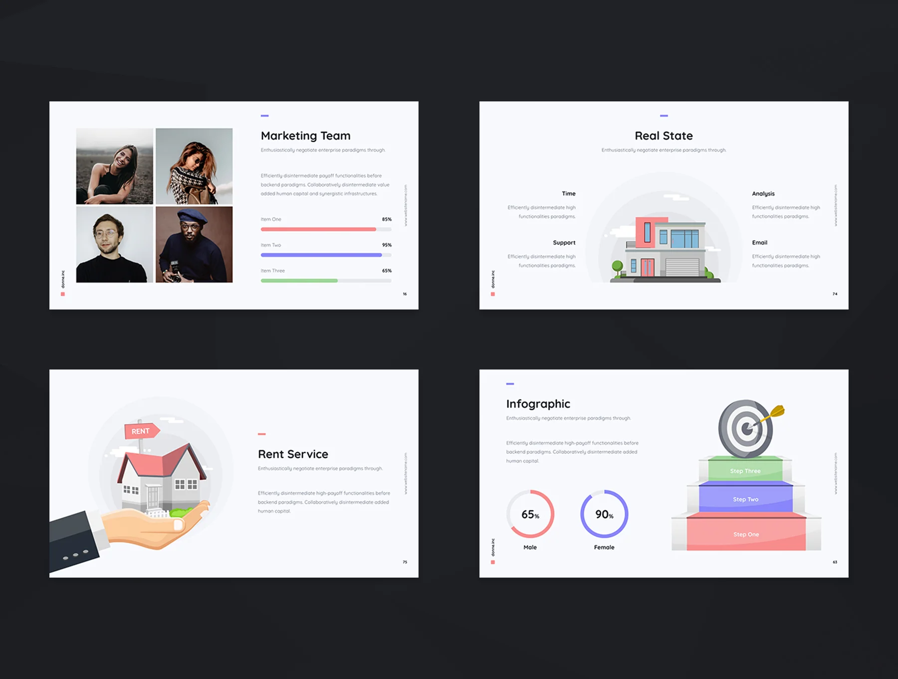 Donne - Colored & Minimal Presentation Template 6