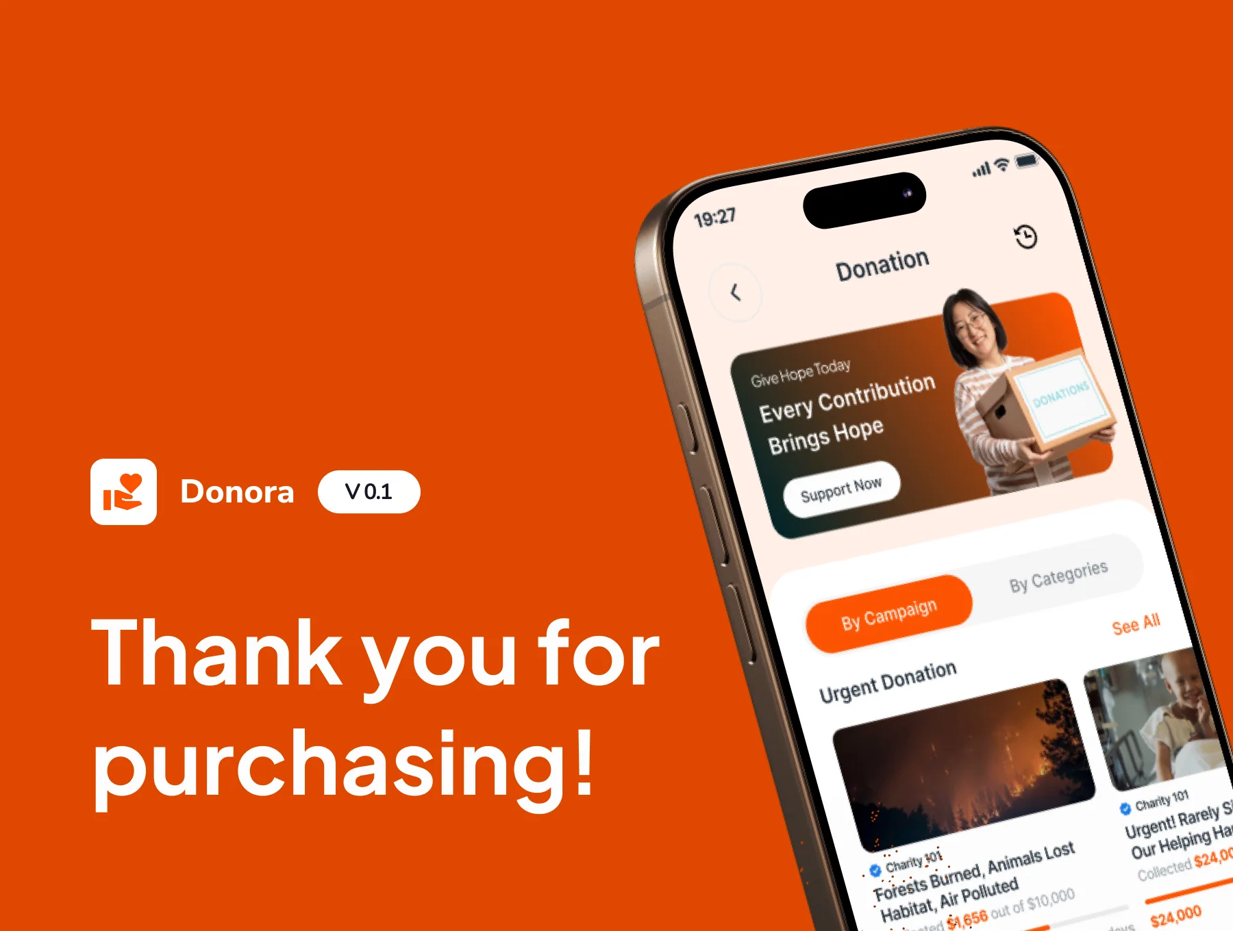Donora - Fundraising Mobile App UI Kit 6
