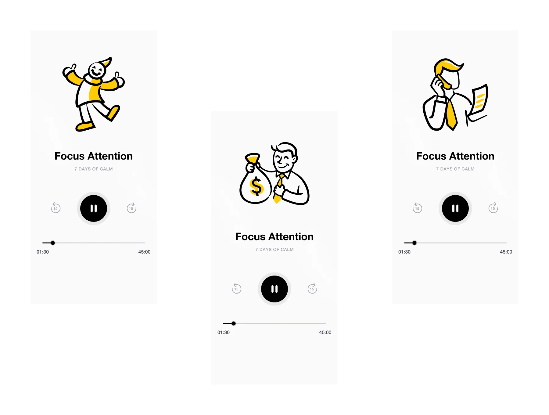 Doodle Banking Scenes - Yellow – Yellow Accent Doodles 3