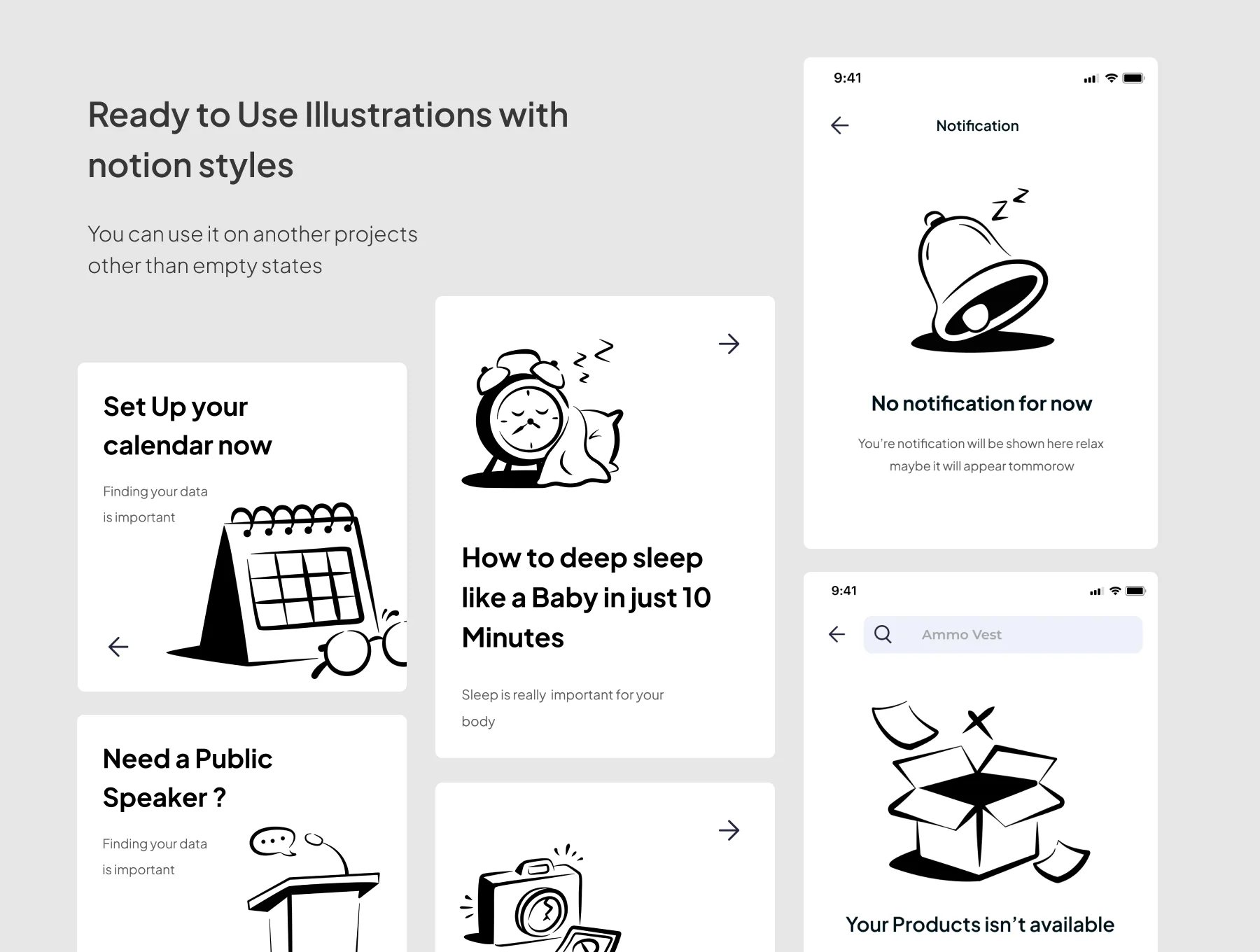 Doodle States - Notion Styles Empty States Illustrations 5
