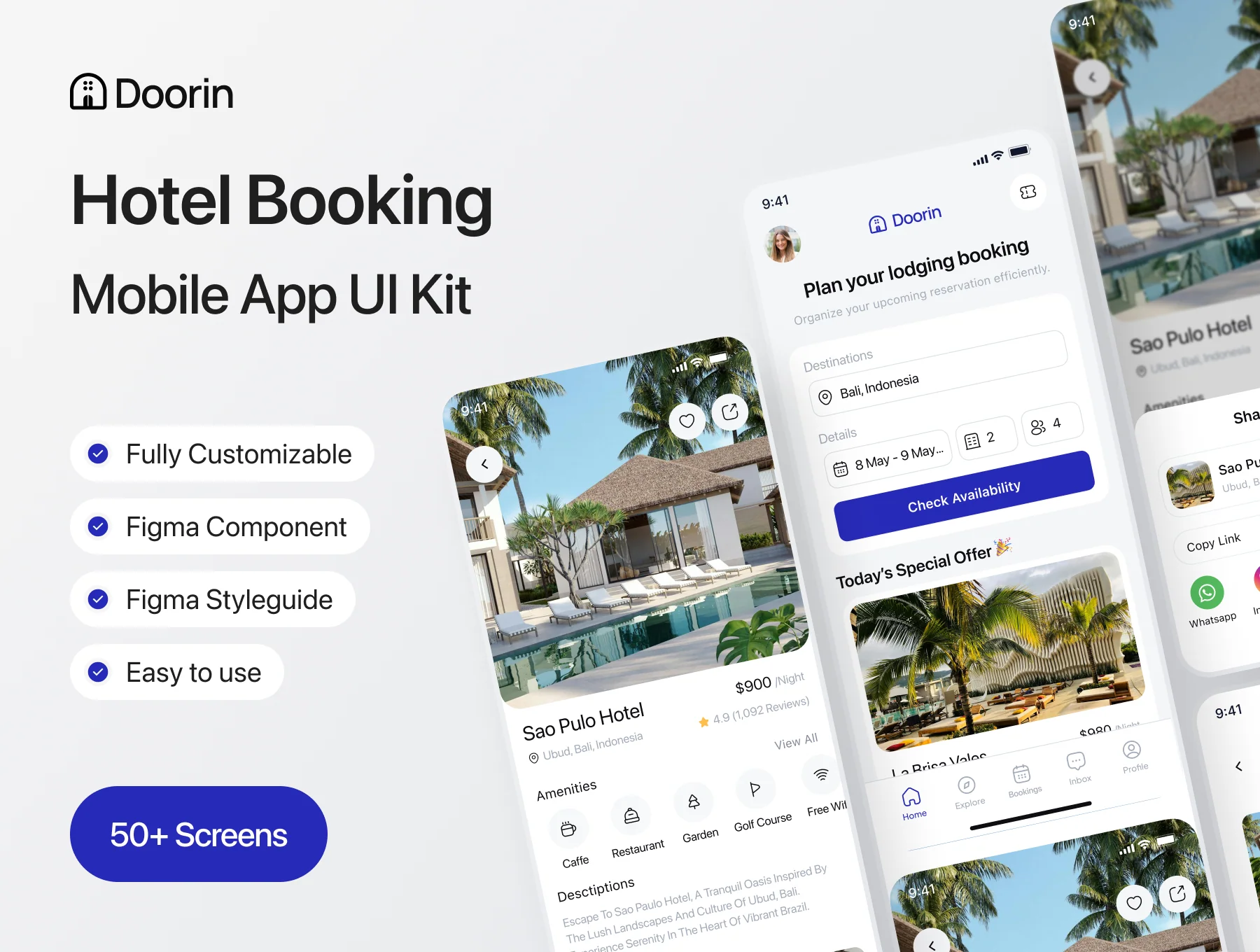 Doorin - Hotel Booking Mobile App UI Kit