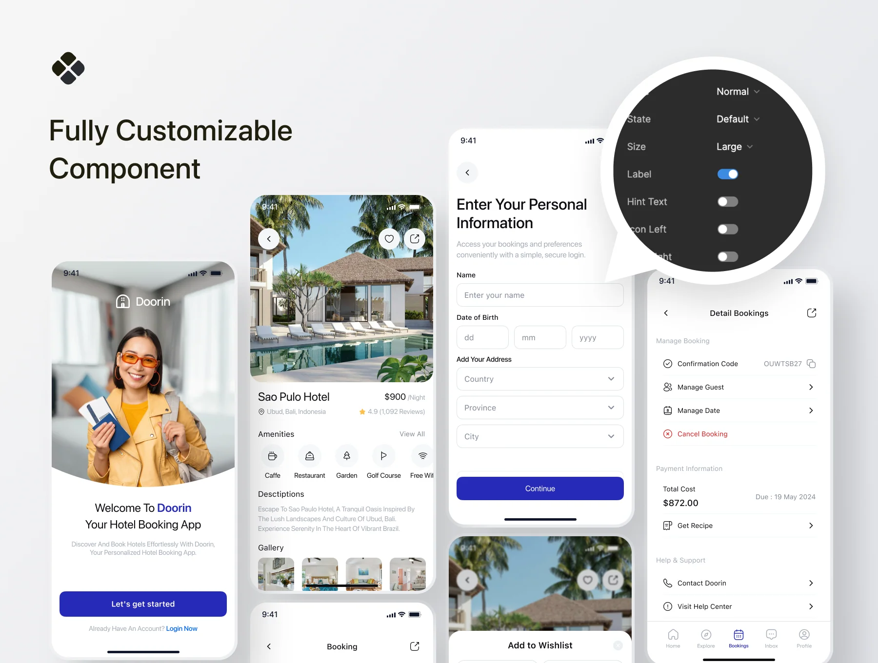 Doorin -  Hotel Booking Mobile App UI Kit 2