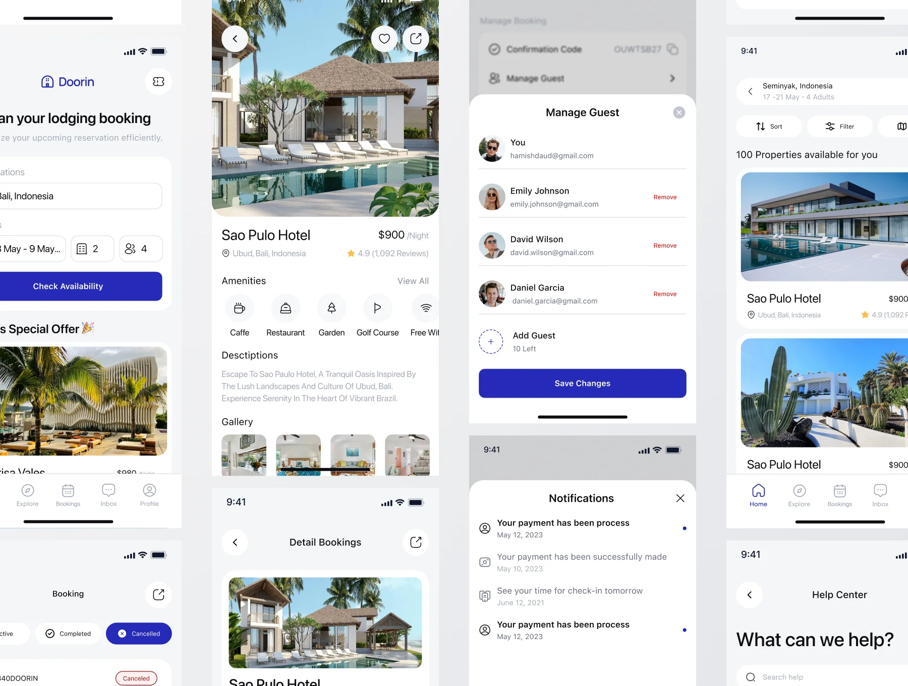Doorin -  Hotel Booking Mobile App UI Kit 8