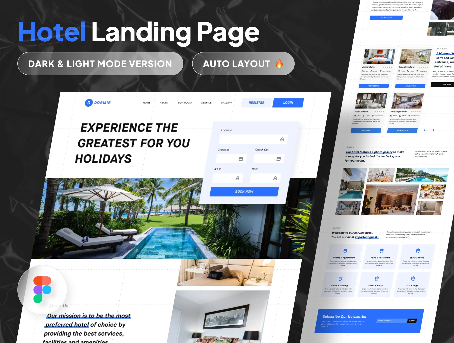 Dormir - Luxury Hotel Booking Landing Page