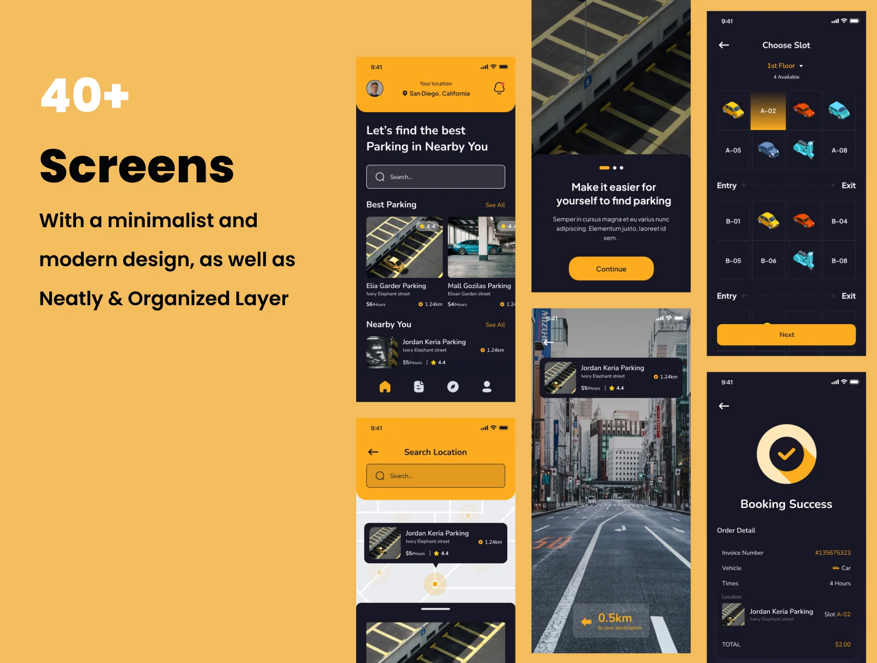 Downspace - Parking App UI Kits 2