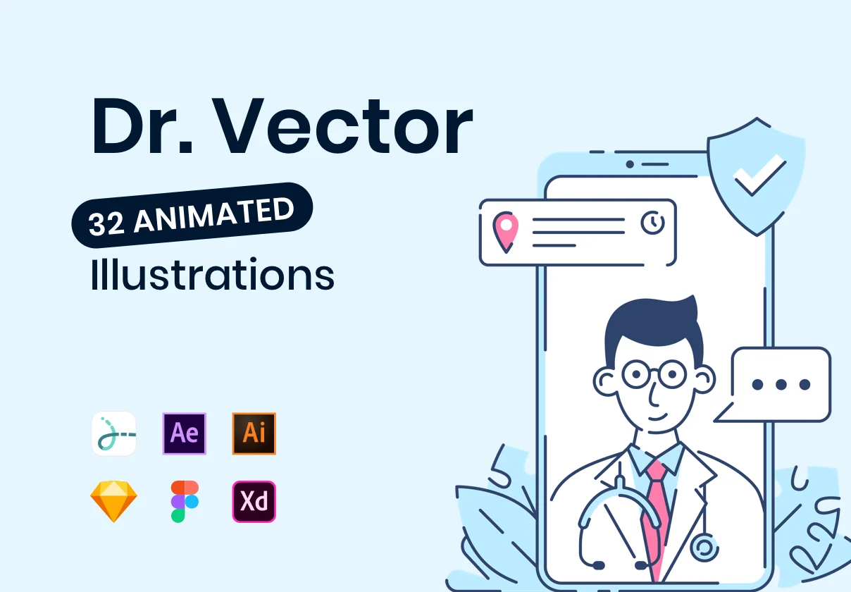 Dr. Vector Animated Illustrations