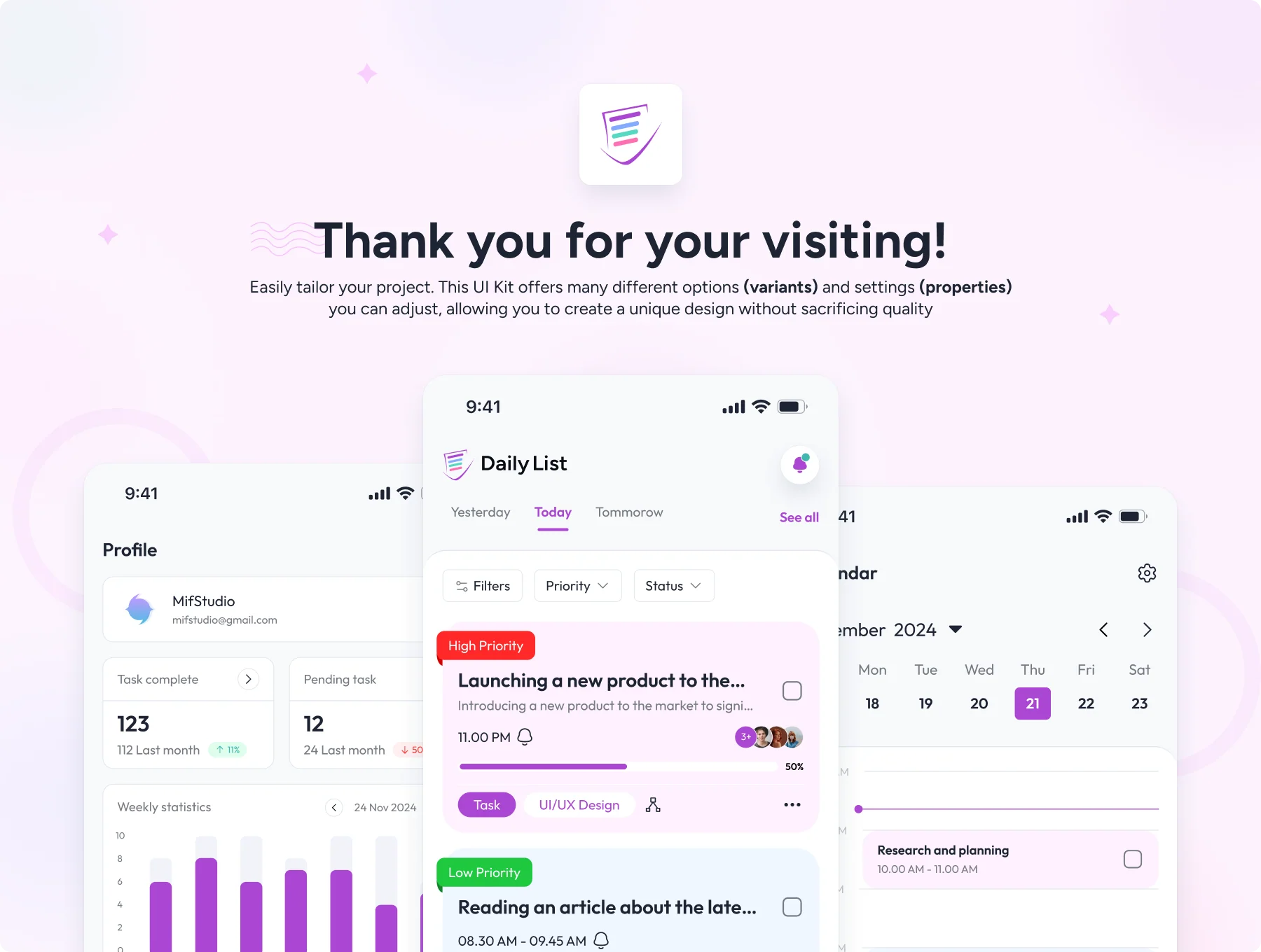 DailyList - To-Do List App UI Kit 8