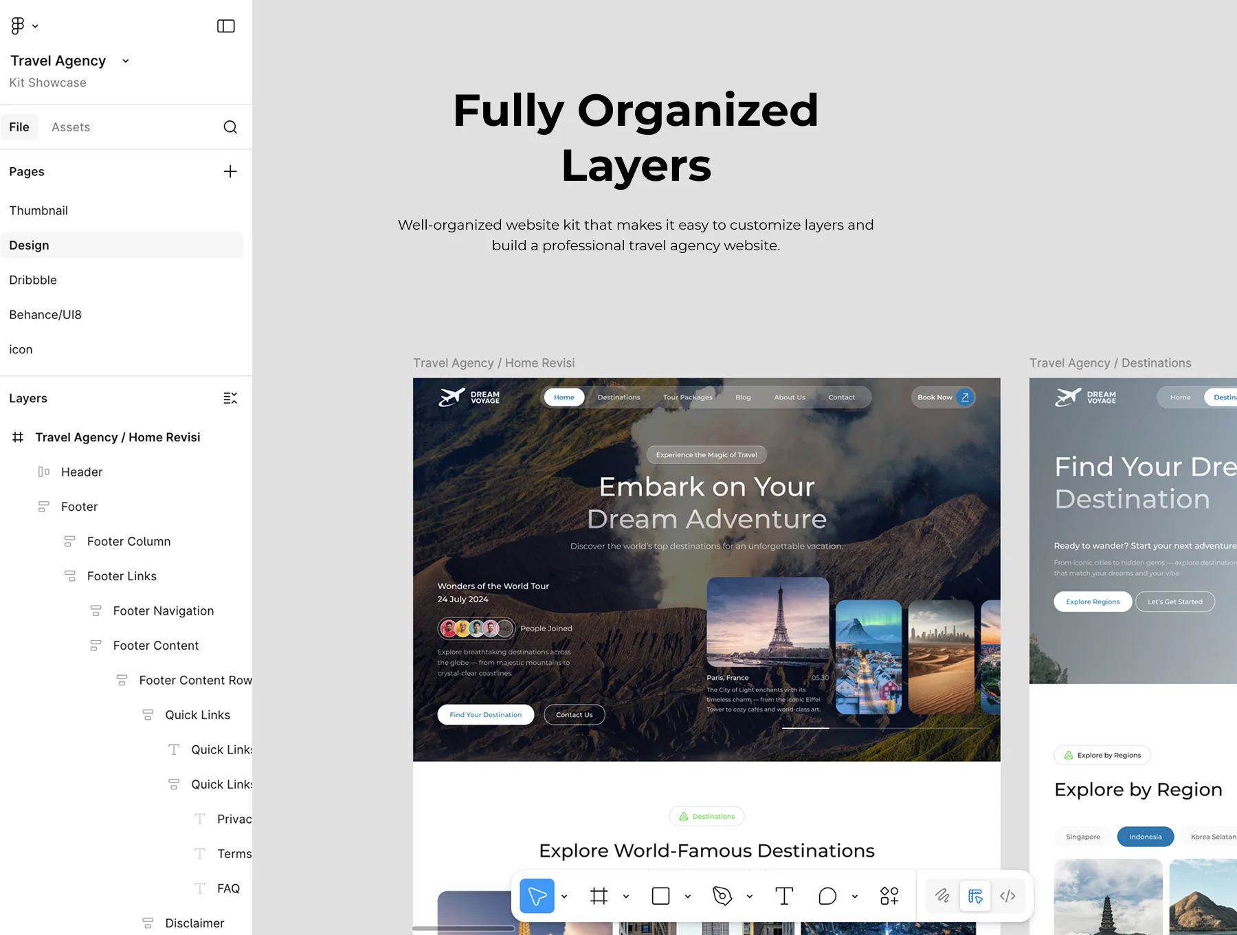 Dream Voyage - Travel Agency Website UI KIT 2