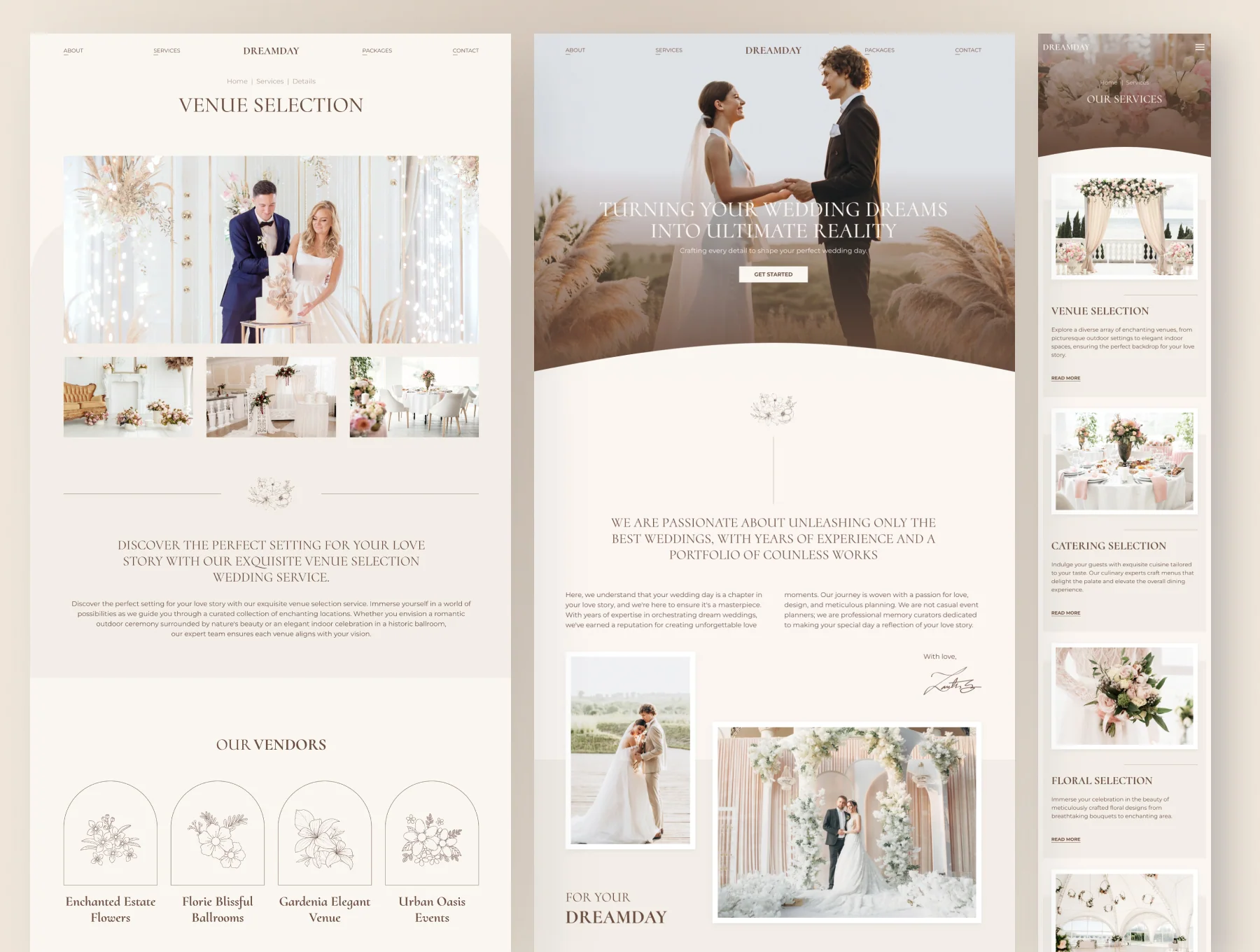 DreamDay - Wedding Planner Website Framer Template