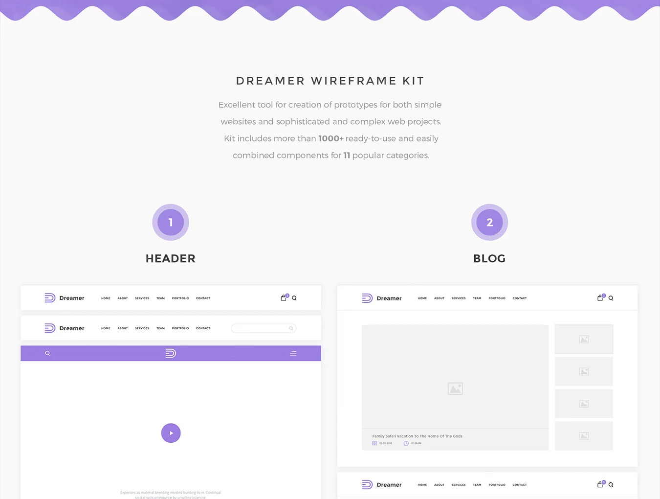 Dreamer Wireframe Kit 2