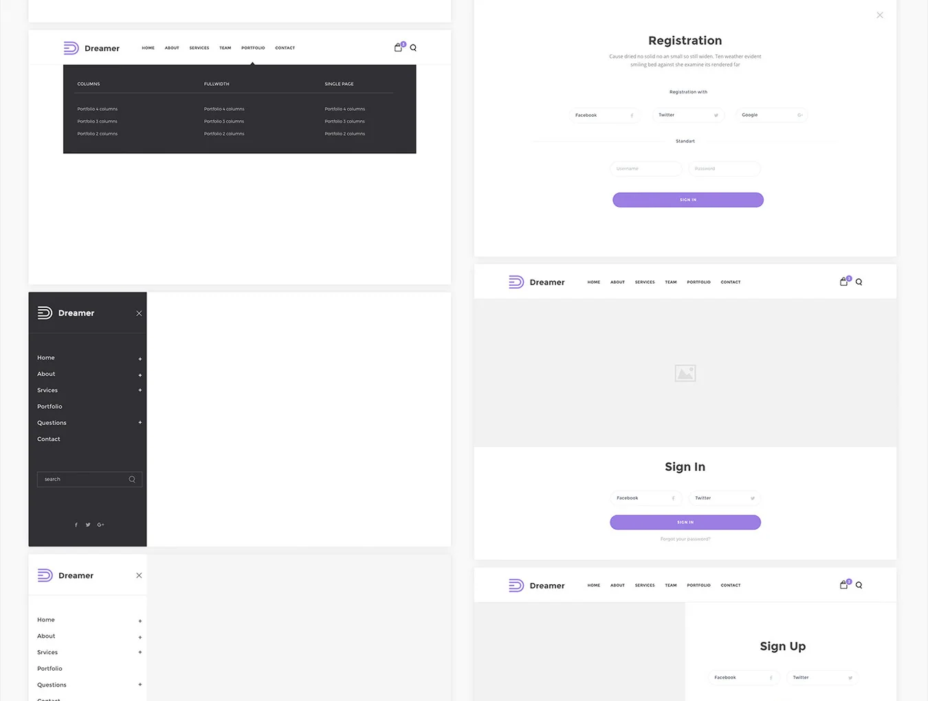 Dreamer Wireframe Kit 8