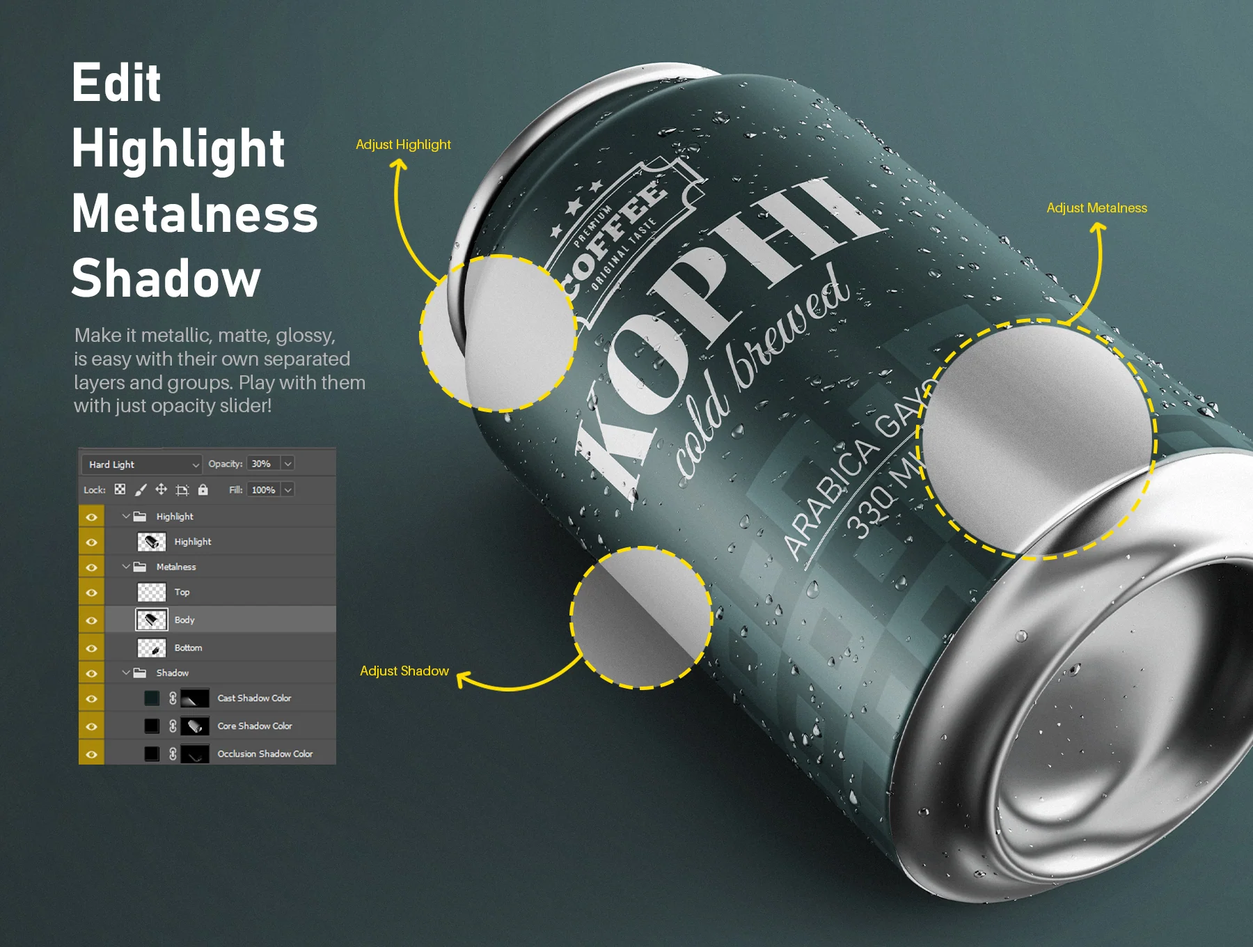 Drink Can 330ml PSD Mockup Set 7