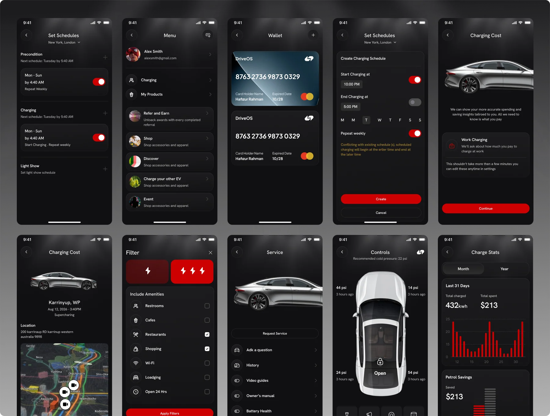 DriveOS – Electric Vehicle UI Kit & Figma Design System 3