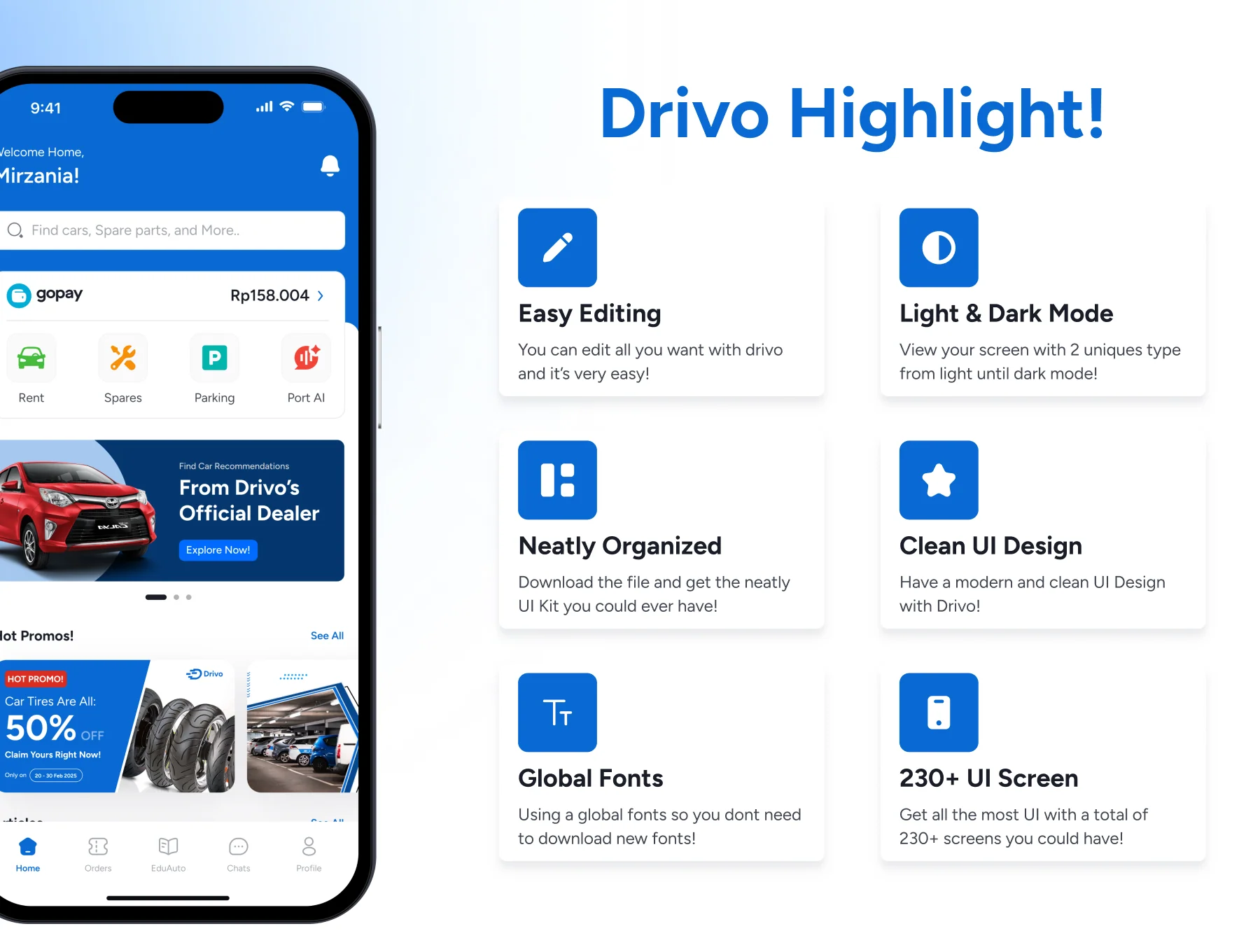 Drivo - Rental & Vehicles App UI Kit 2