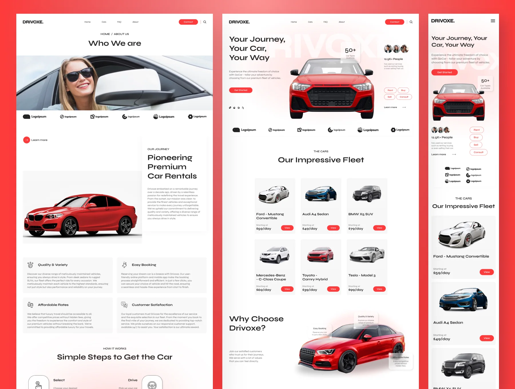 Drivoxe - Car Rental Website Framer Template