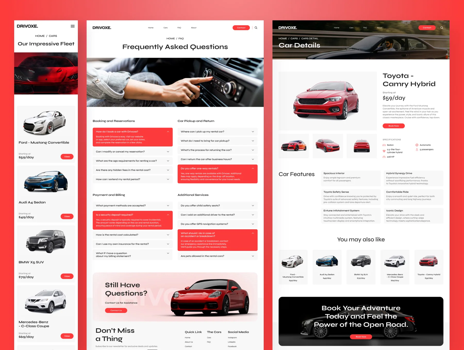 Drivoxe - Car Rental Website Framer Template 3