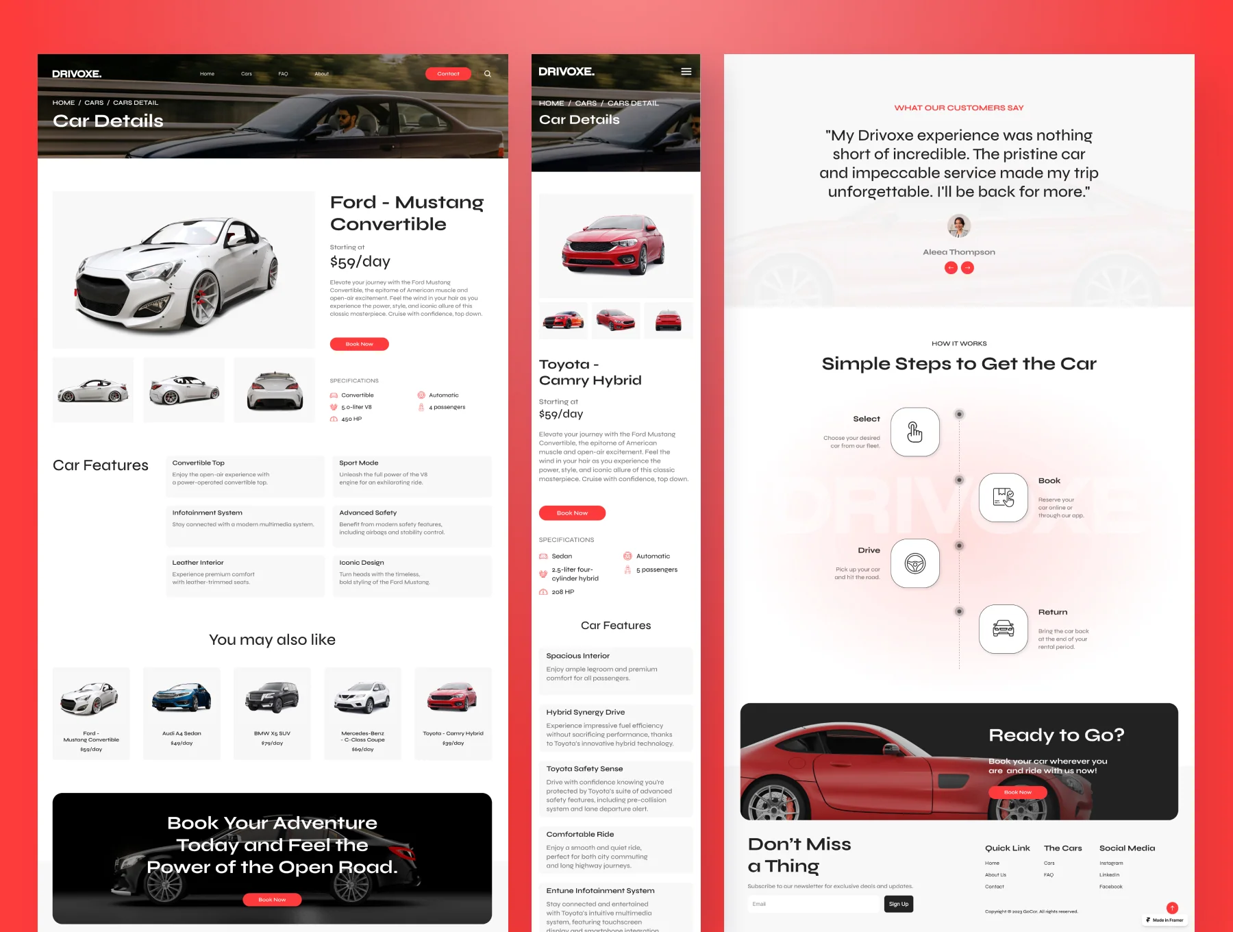 Drivoxe - Car Rental Website Framer Template 4