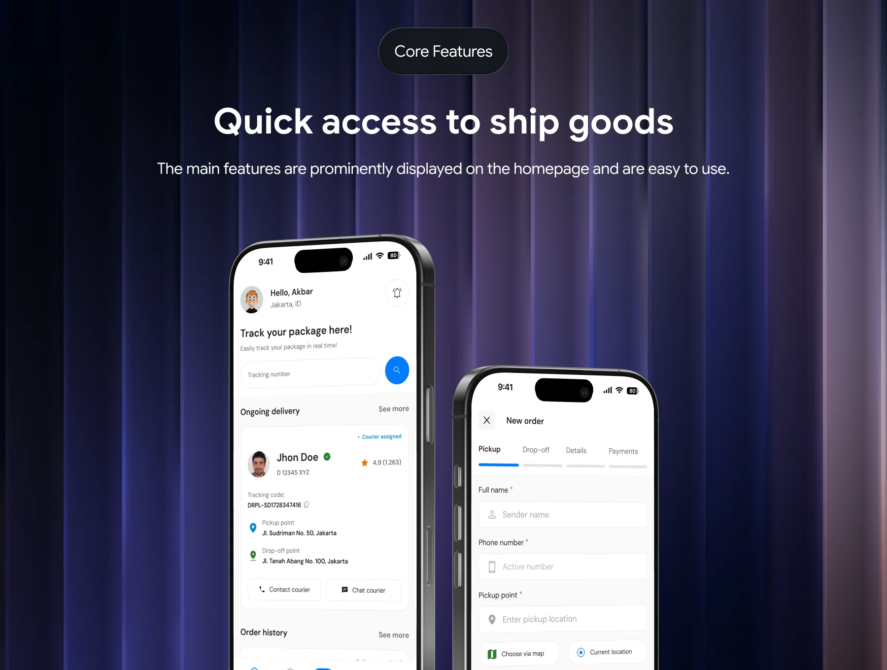 Droply - Parcel Delivery App UI Kit 6