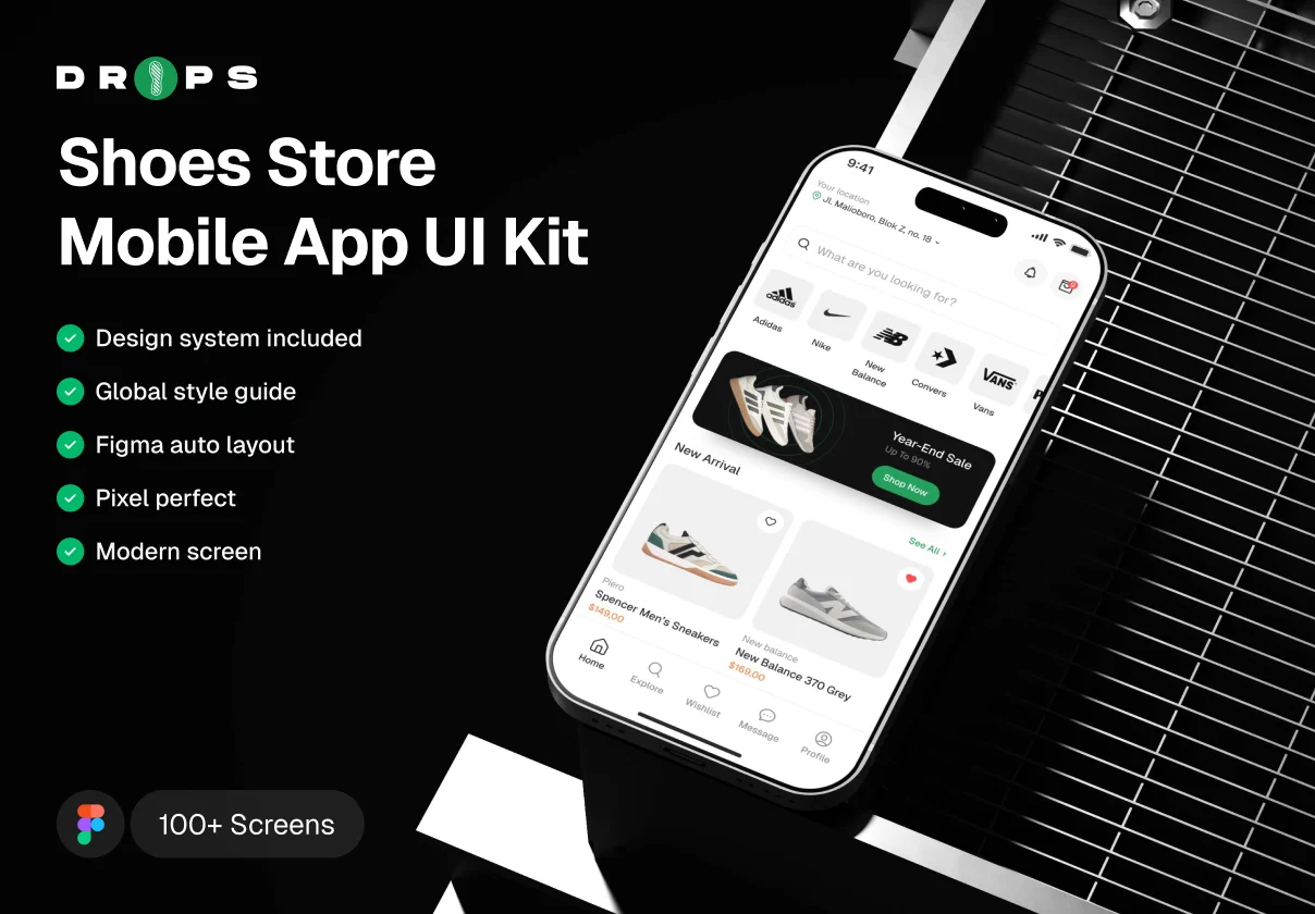 Drops – Shoes Store Mobile App UI Kit