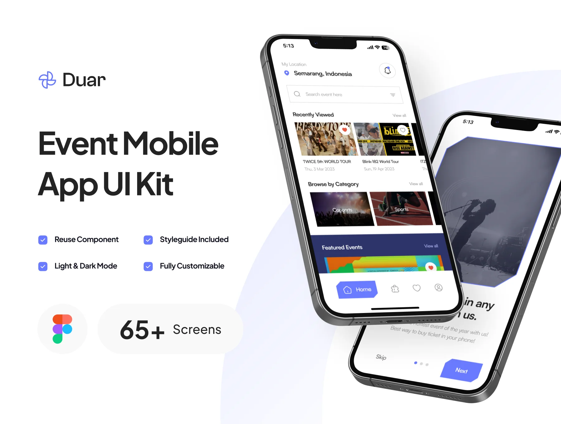 Event Mobile App UI Kit - Duar