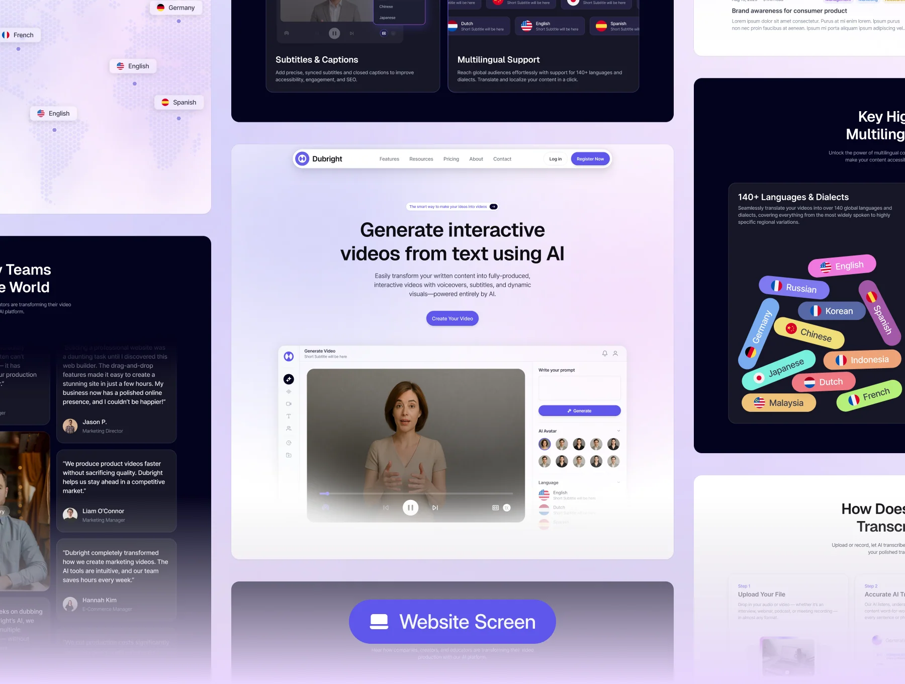 Dubright — AI Video Transcription & Dubbing Website Kit 4