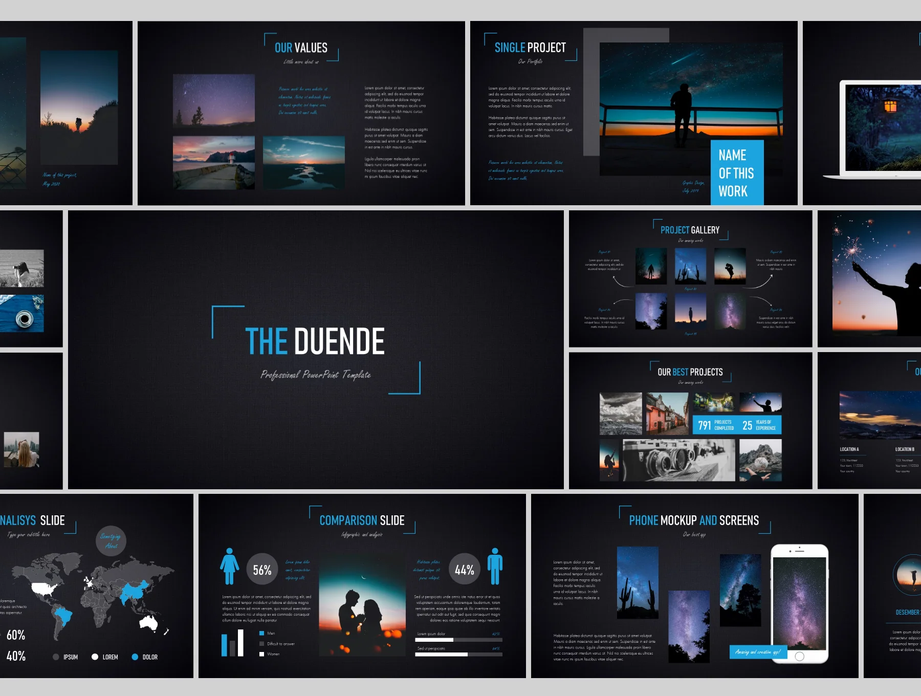 Duende Dark Powerpoint Template