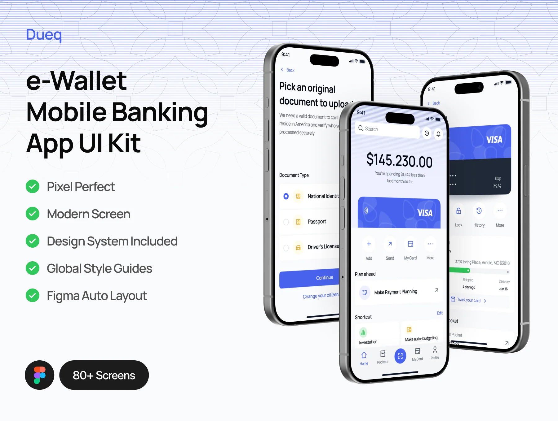 Dueq - Mobile Banking App UI Kit