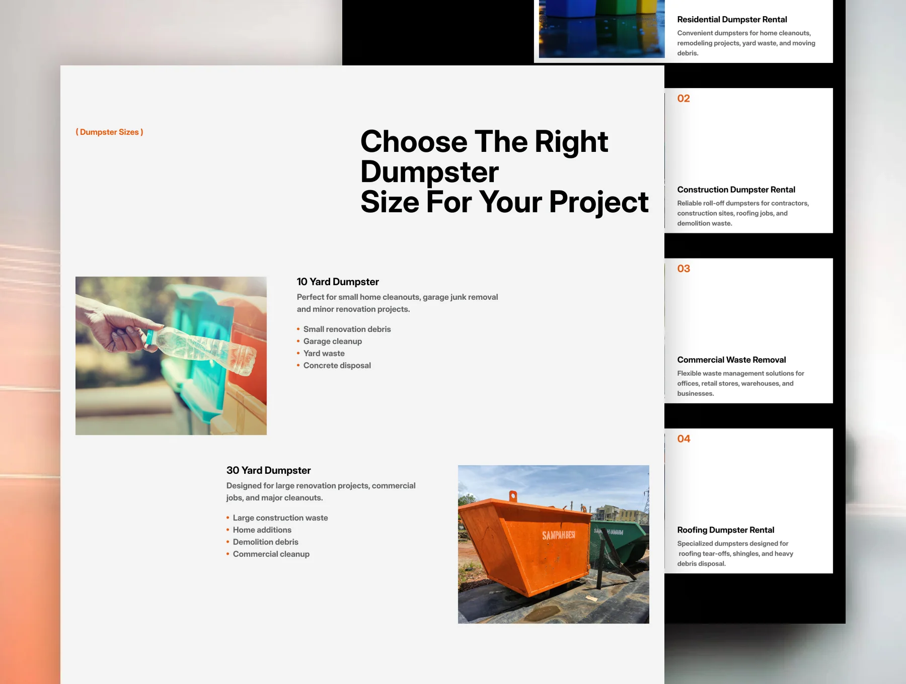 Dumpster - Professional Waste Removal & Rental Figma & Framer Template 3
