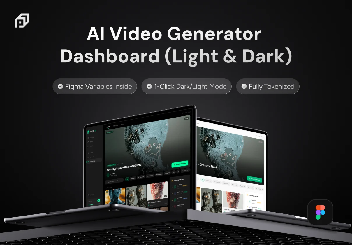 DuoVid - AI Video Generator Dashboard (Light & Dark)