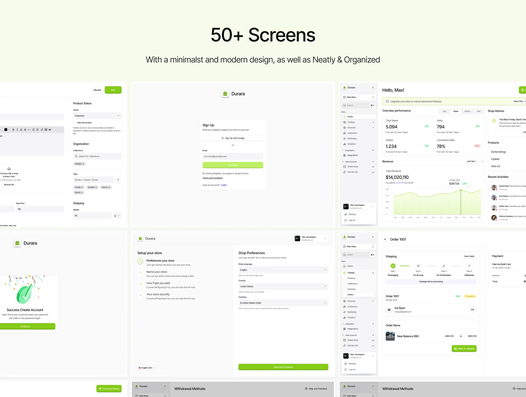 Durara - E-Commerce Maker Dashboard UI-Kit 6