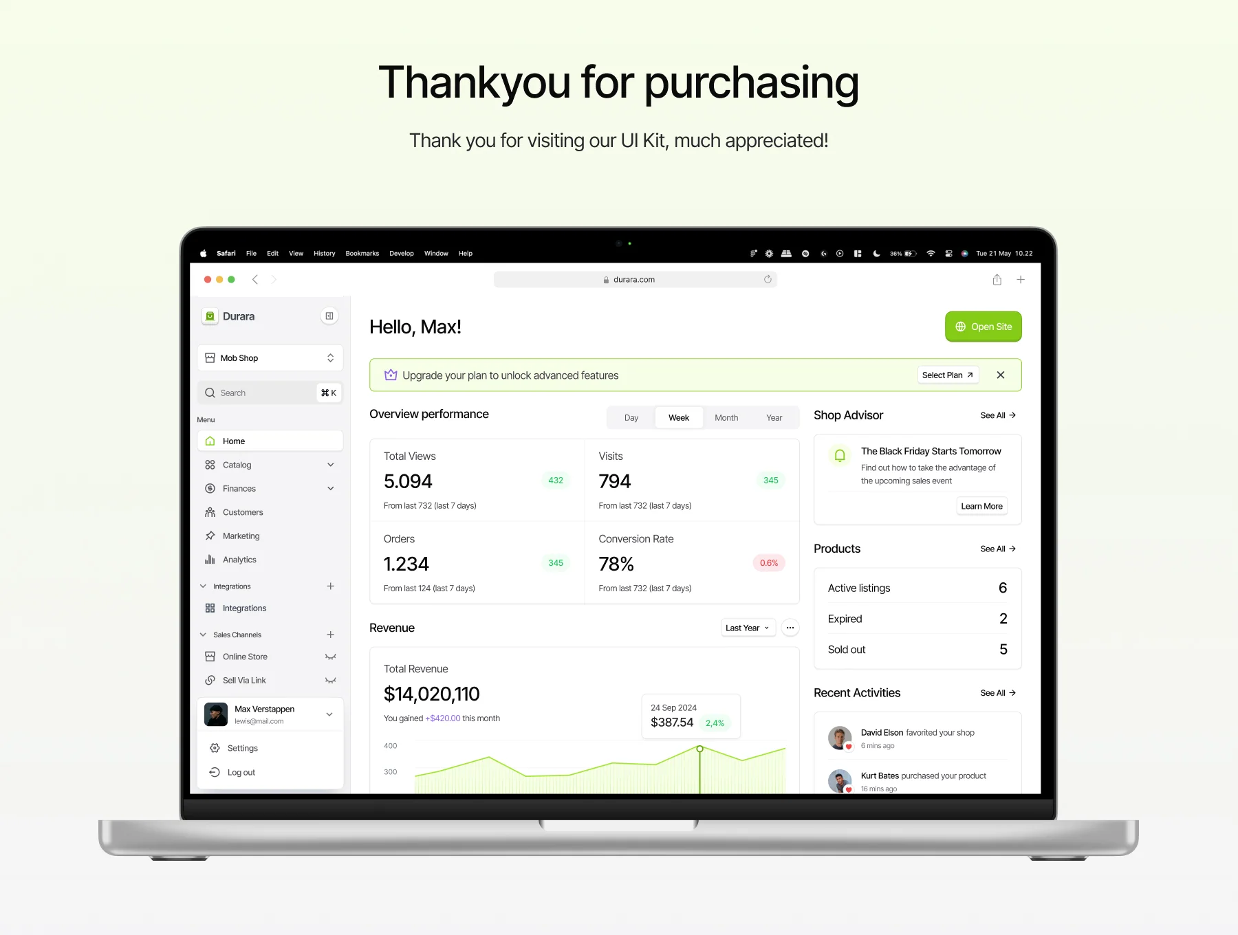 Durara - E-Commerce Maker Dashboard UI-Kit 8