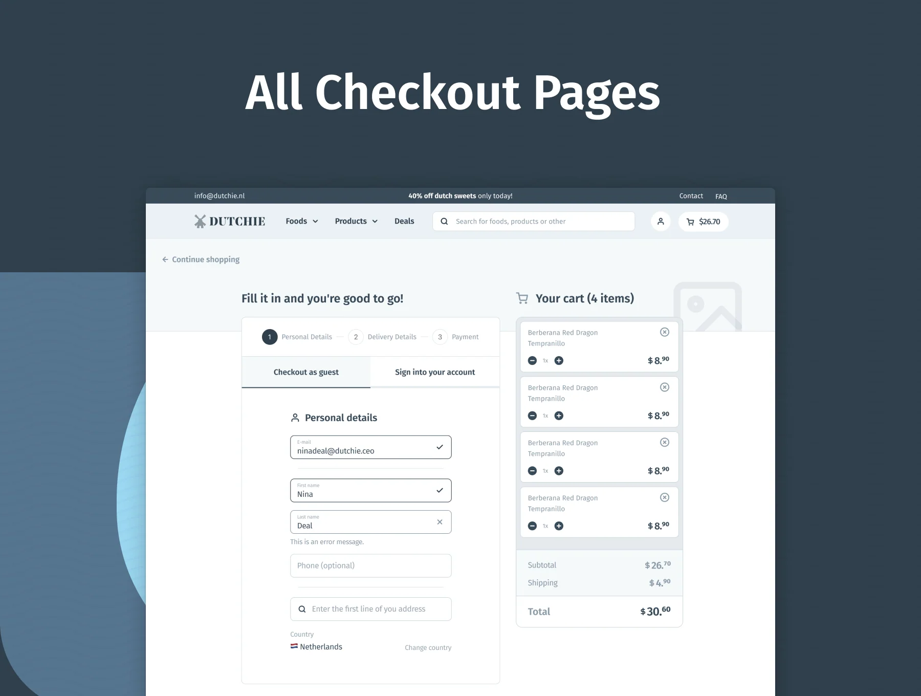 Dutchie | E-COMMERCE Wireframe Kit by BIONIC 2