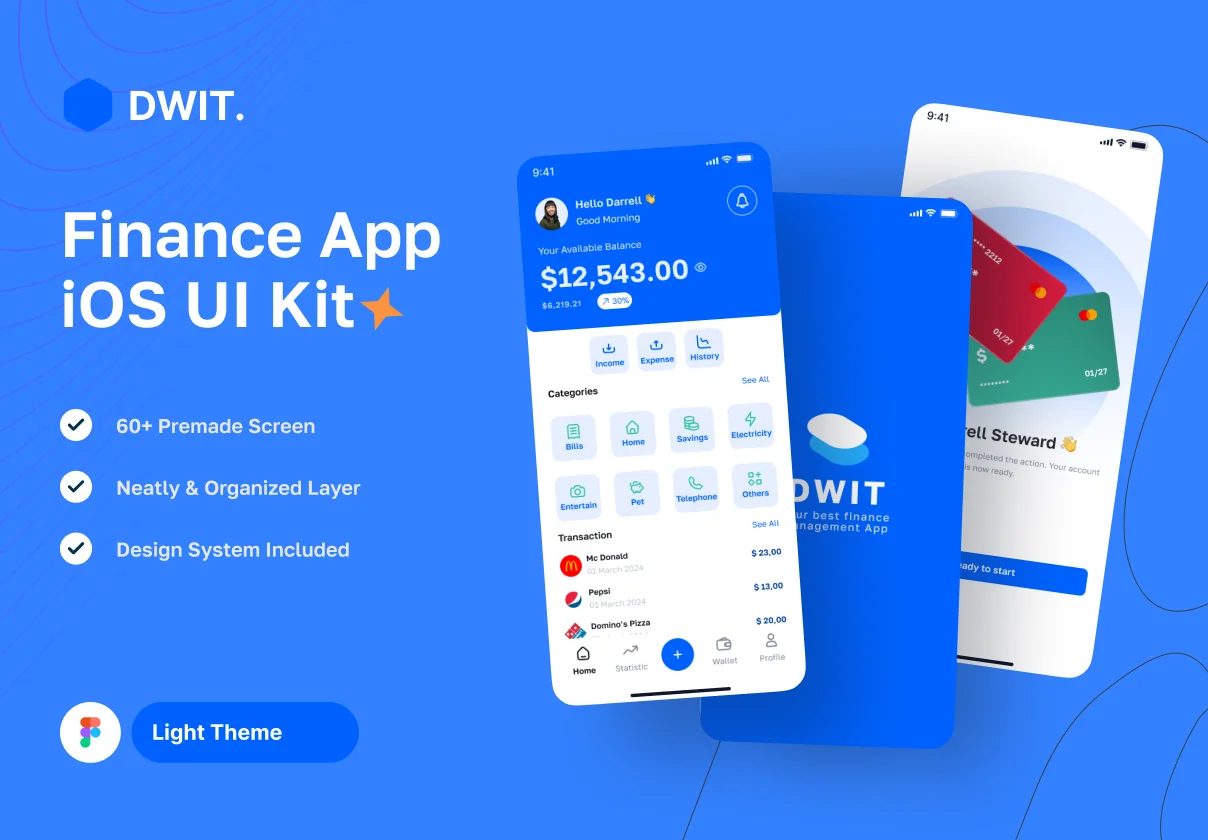 DWIT Finance Management Mobile App UI Kit