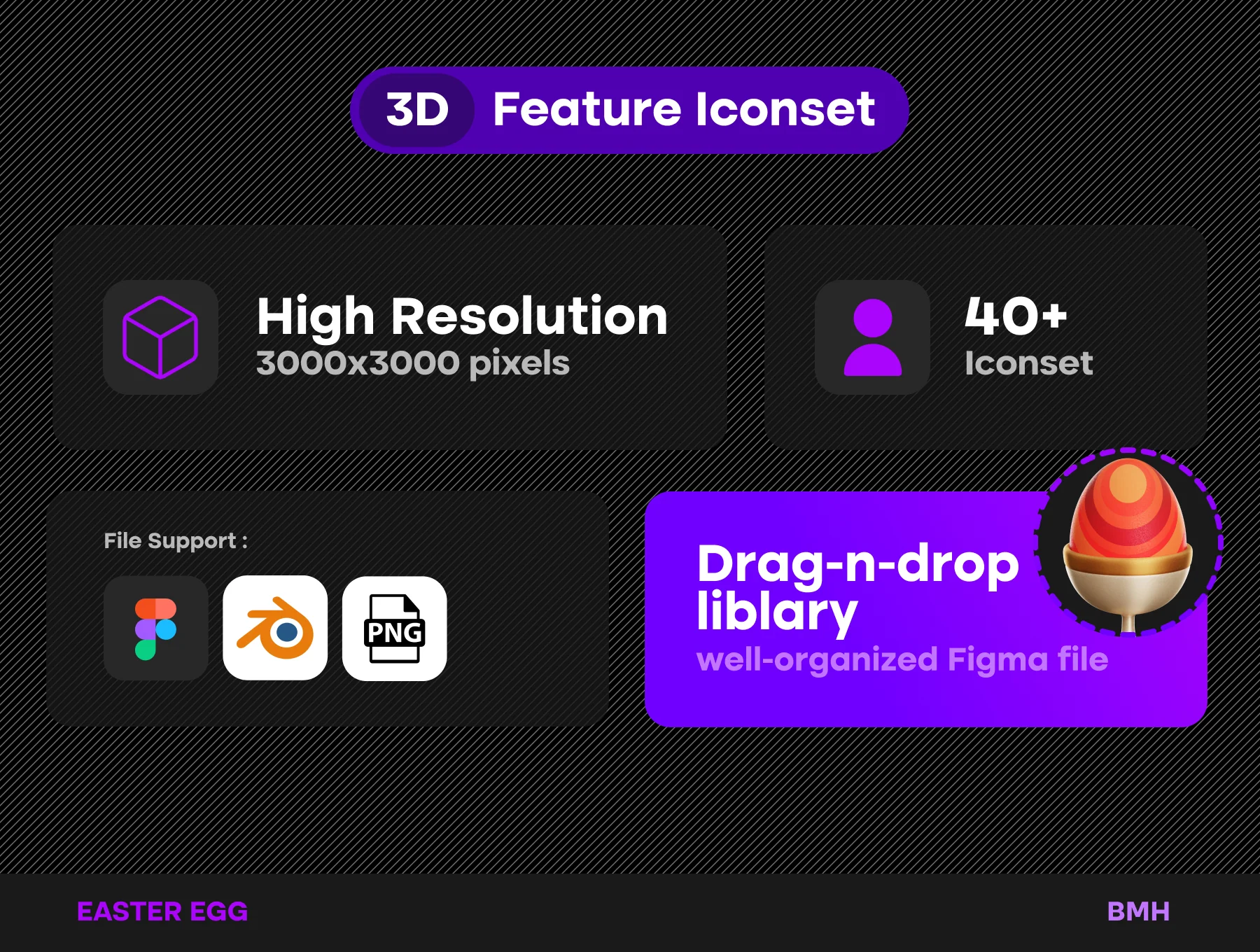 Easter Egg 3D Icons Illustration 2