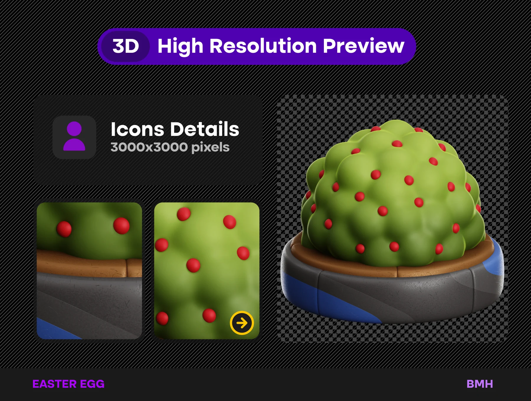 Easter Egg 3D Icons Illustration 4