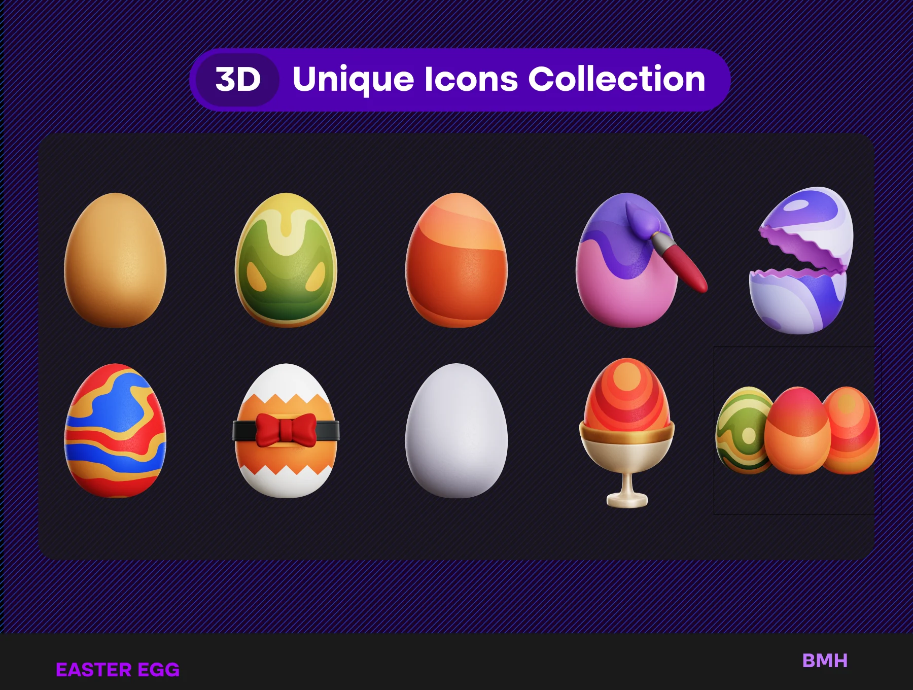 Easter Egg 3D Icons Illustration 5