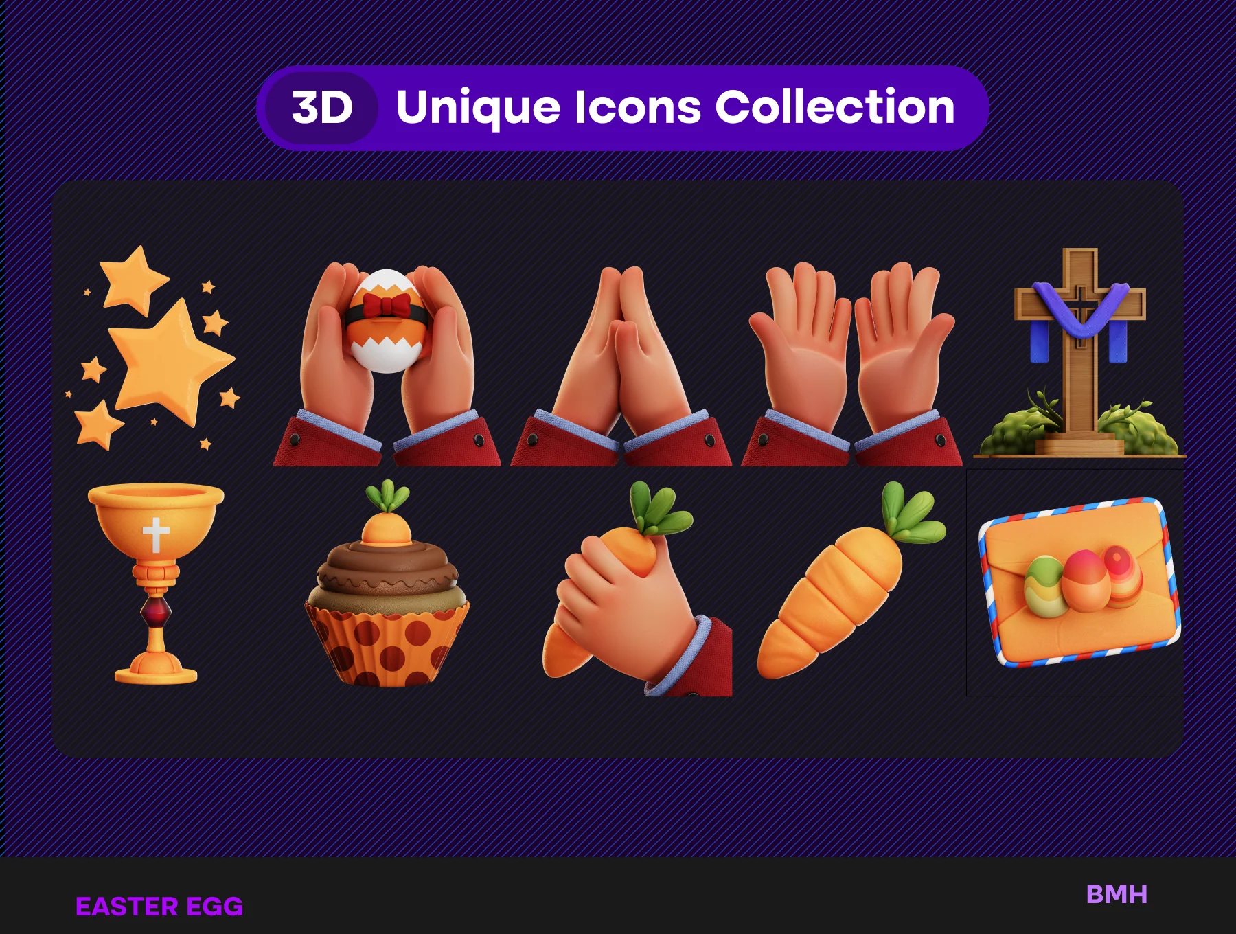 Easter Egg 3D Icons Illustration 8