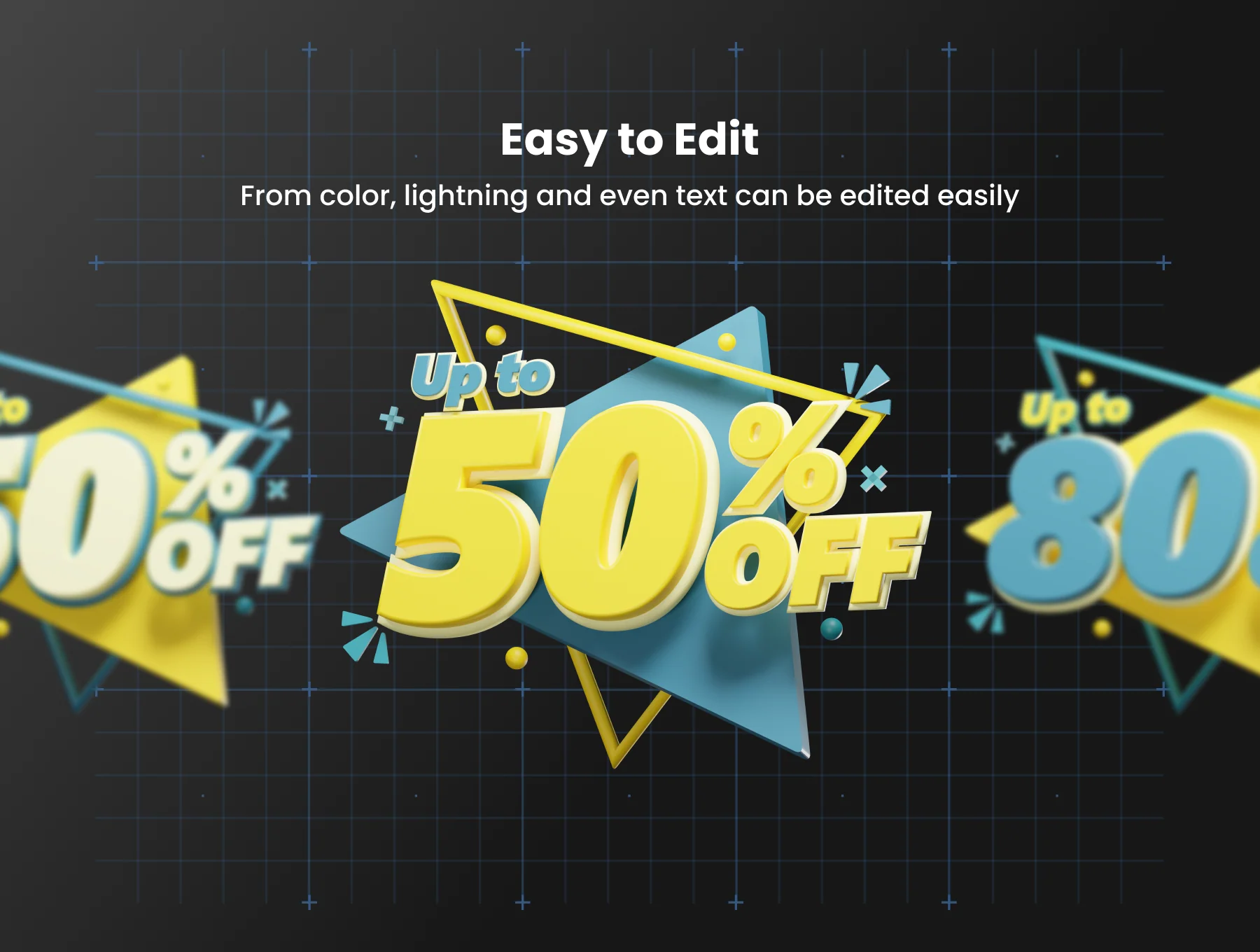 e-Commerce 3D Editable Text 3