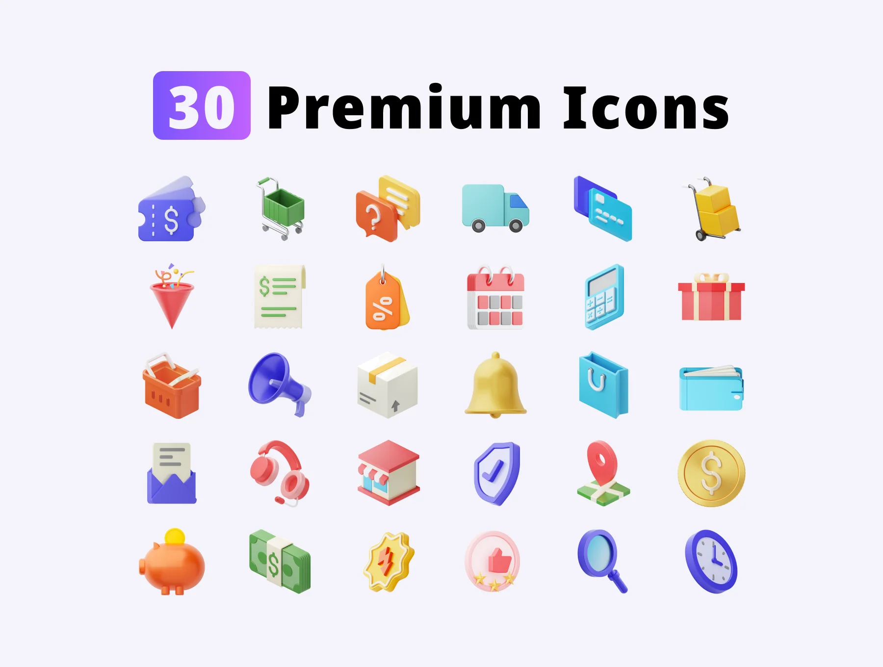 30 E-commerce 3D icon set 3