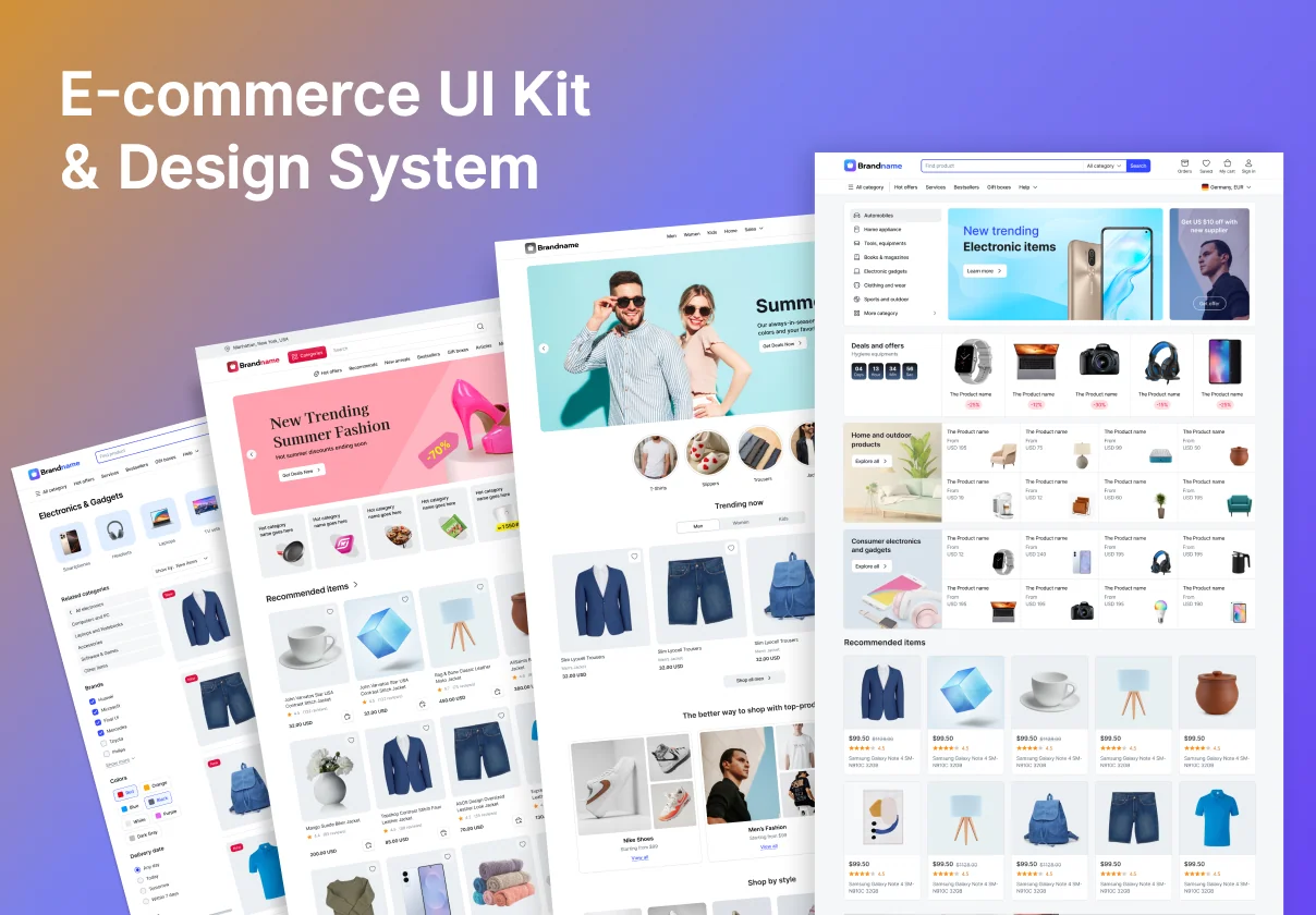 E-commerce UI Kit and templates (Figma)