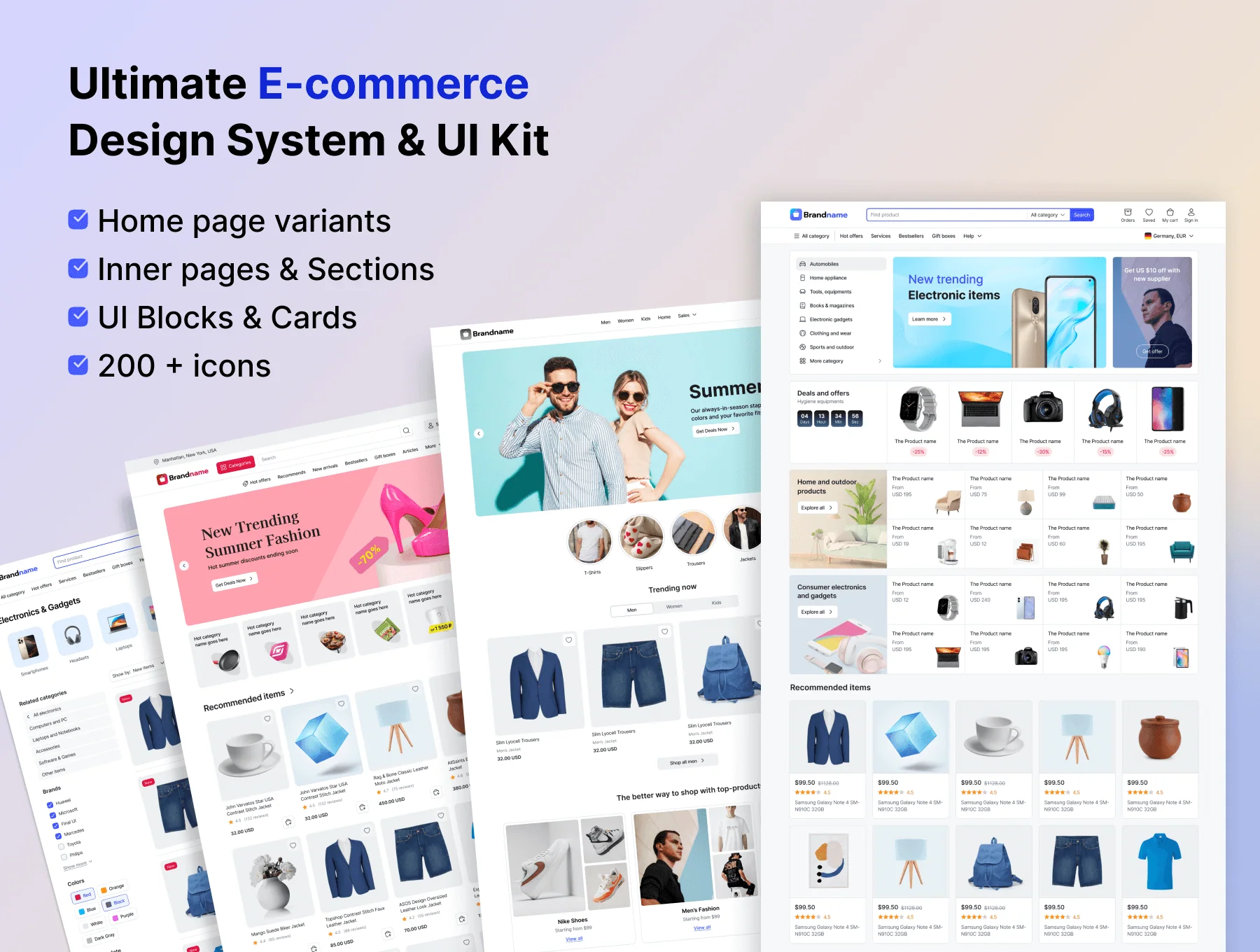 E-commerce UI Kit and templates (Figma)